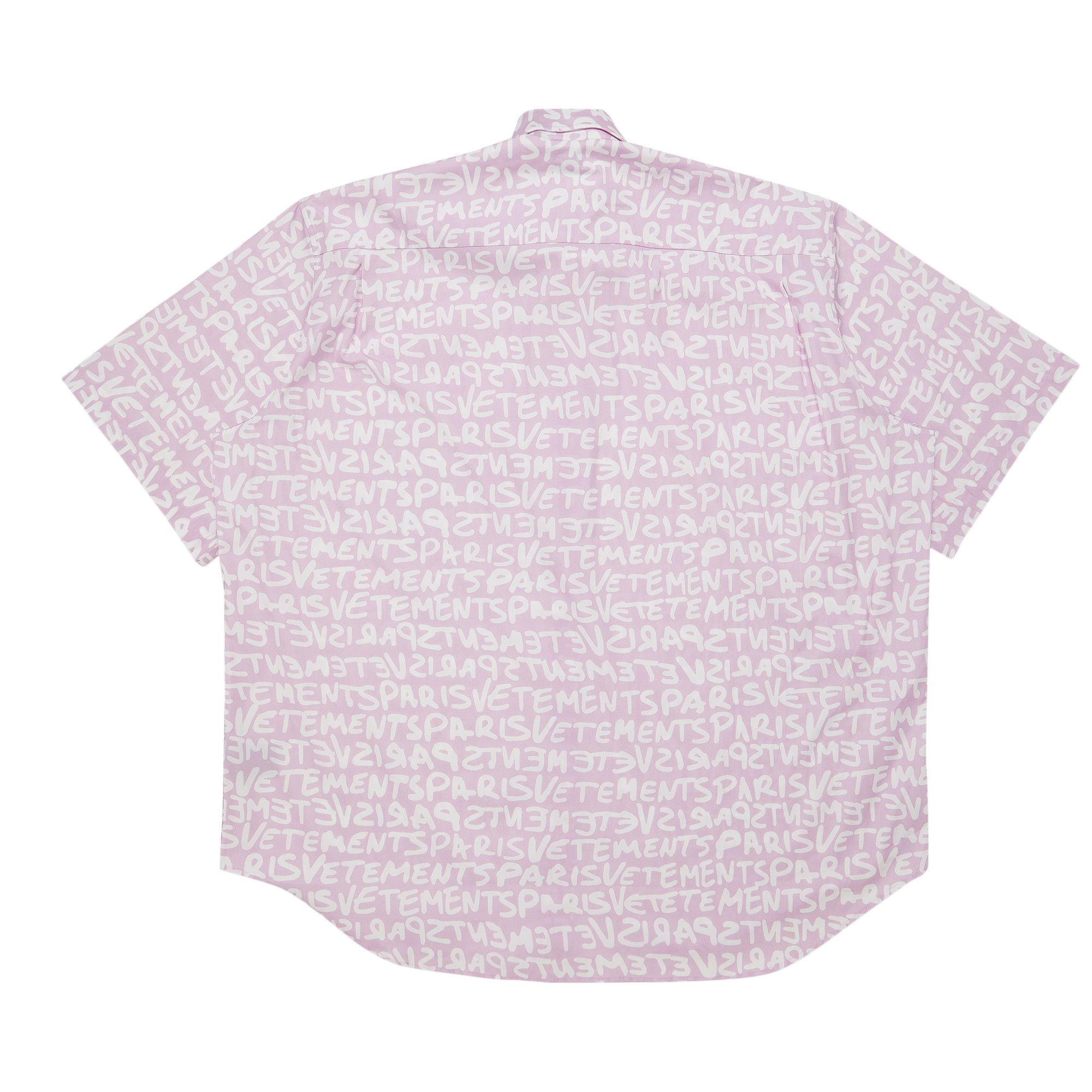 Vetements Short-Sleeve Grafitti Print Shirt 'Pink/White' - 2