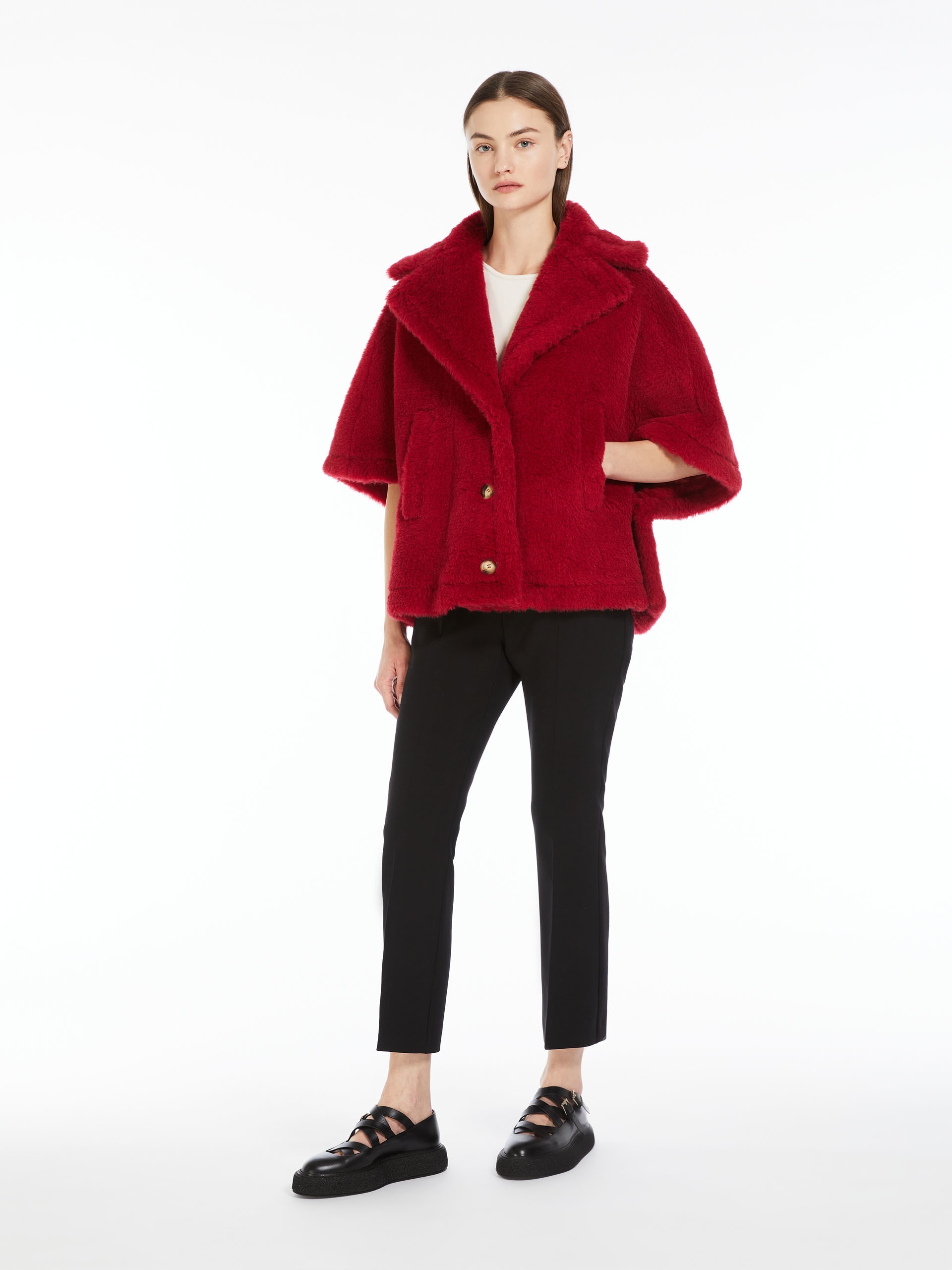 ALEGGIO Teddy fabric short cloak - 2
