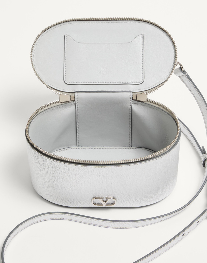 Valentino VLOGO SIGNATURE MINI VANITY BAG IN LAMINATED GRAINY CALFSKIN outlook