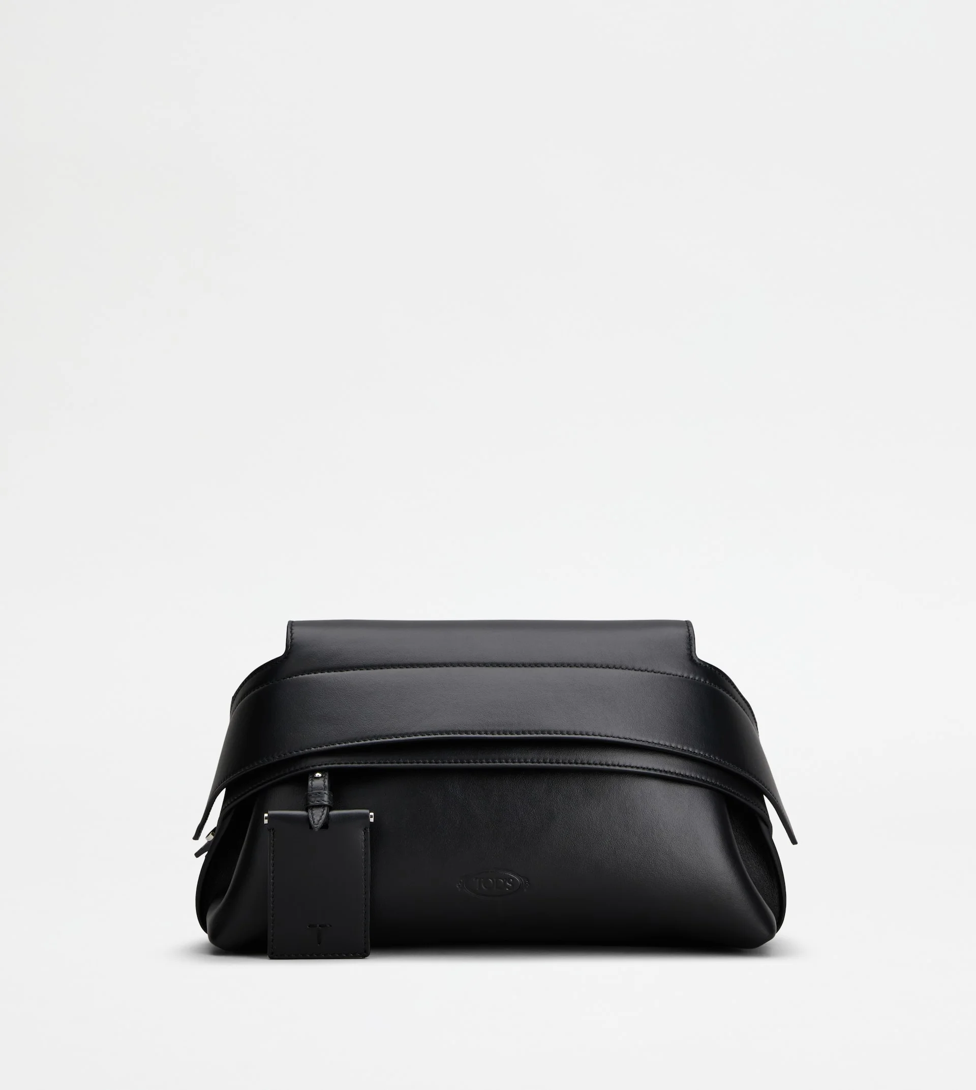 TOD'S WAVE POUCH IN LEATHER MINI - BLACK - 1