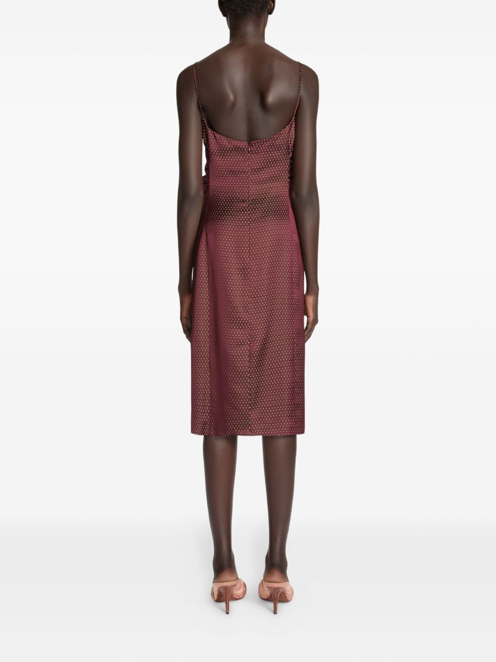 polka-dot pattern midi dress - 4
