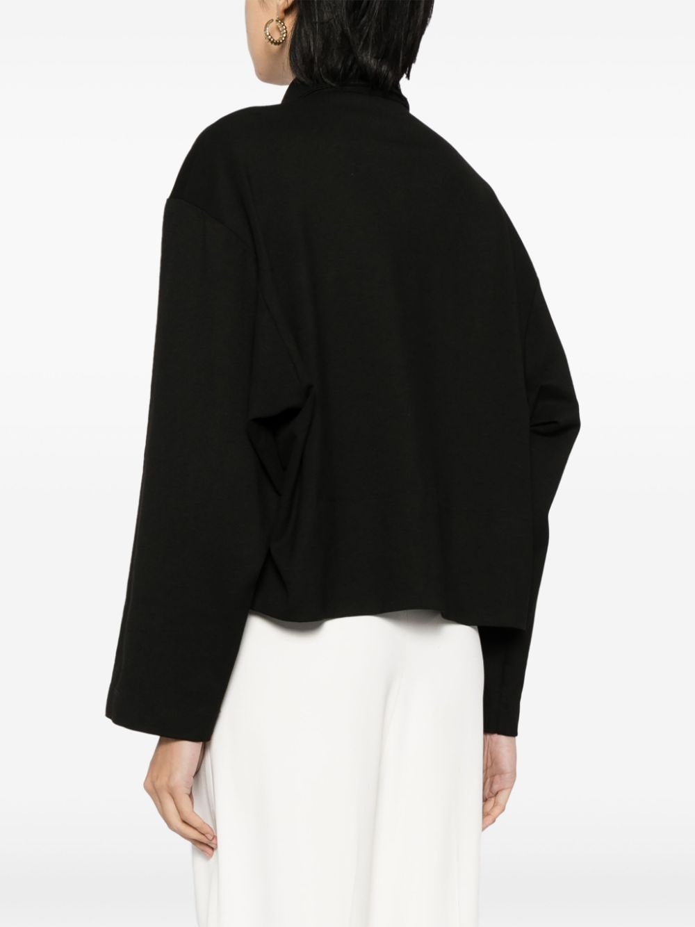 long-sleeve crop polo shirt - 4
