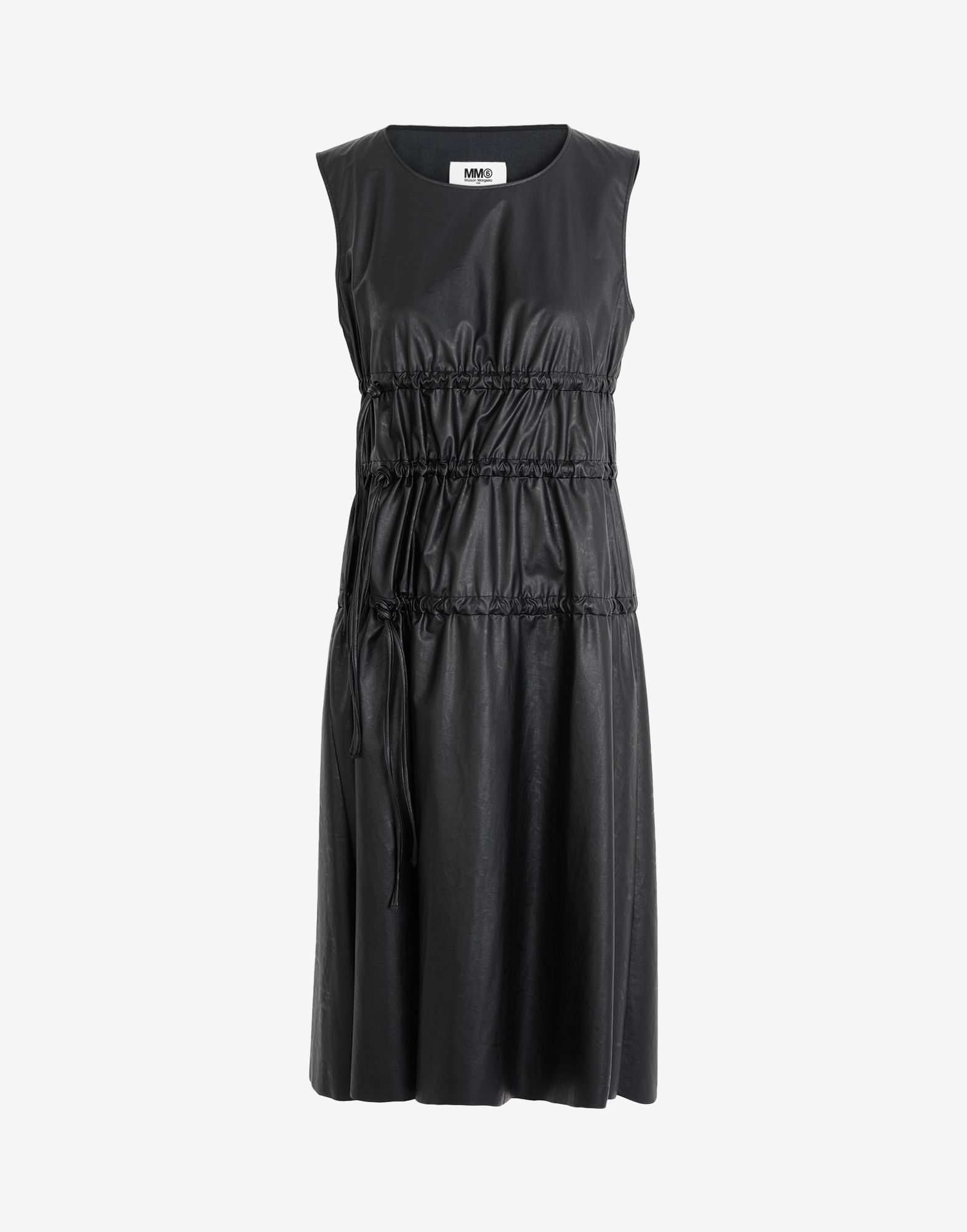 Drawstring pleather dress - 1