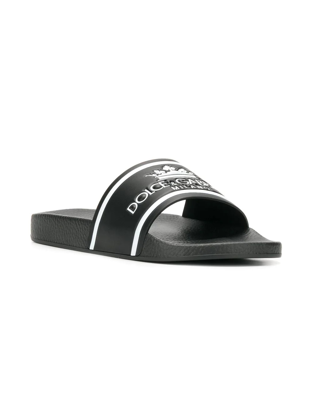 crown logo embossed slides - 2