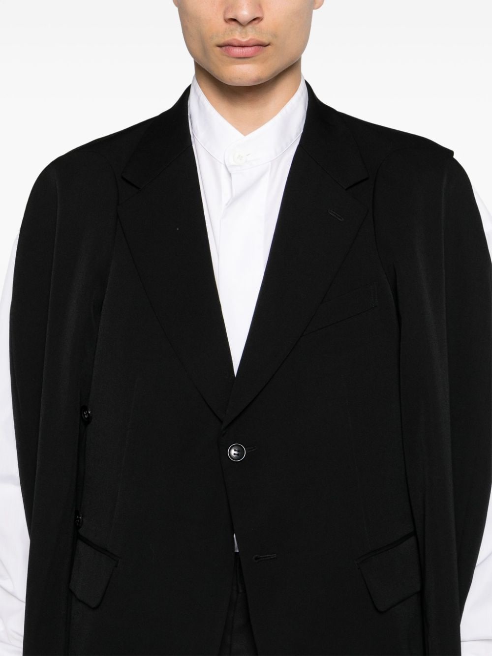 cut-out single-breasted blazer - 5