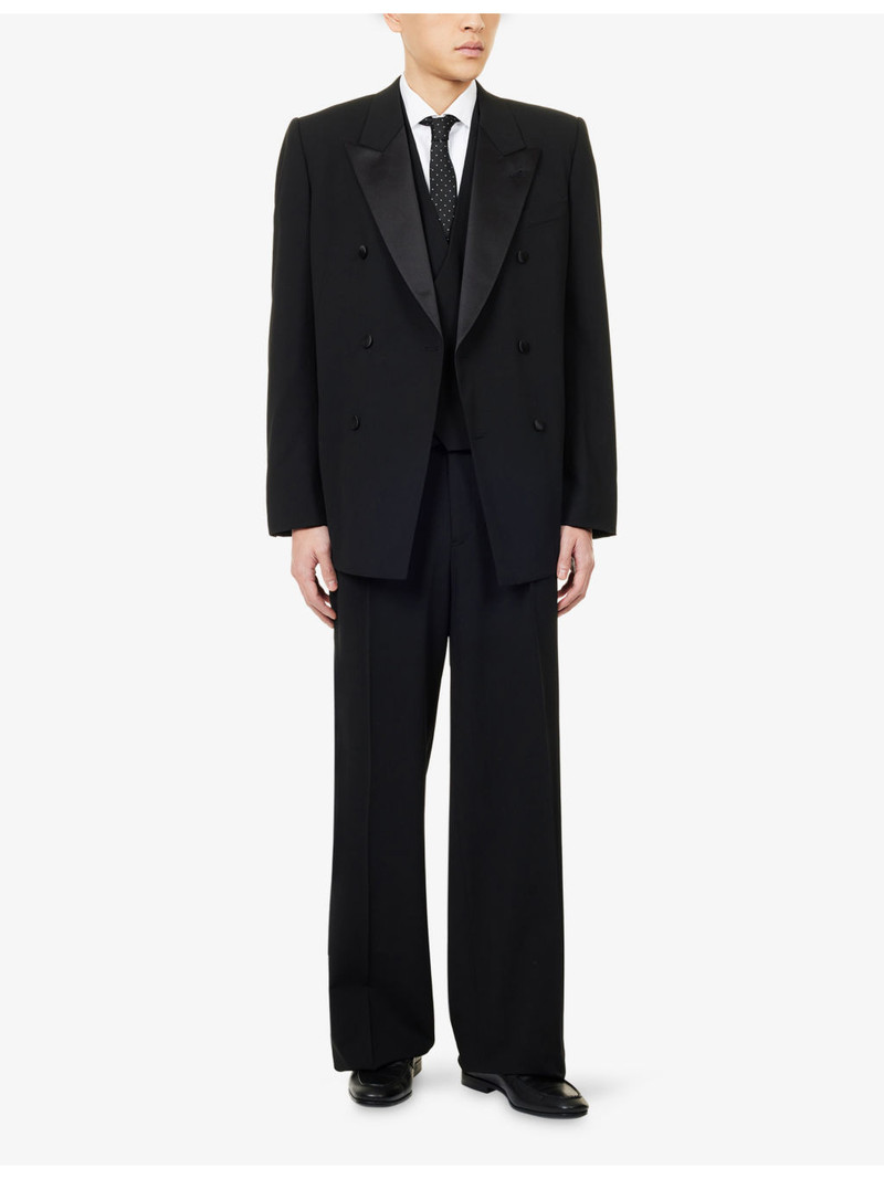 EMPORIO ARMANI Double-Breasted Straight-Leg  Wool-Silk Blend Three-Piece Tuxedo Suit outlook