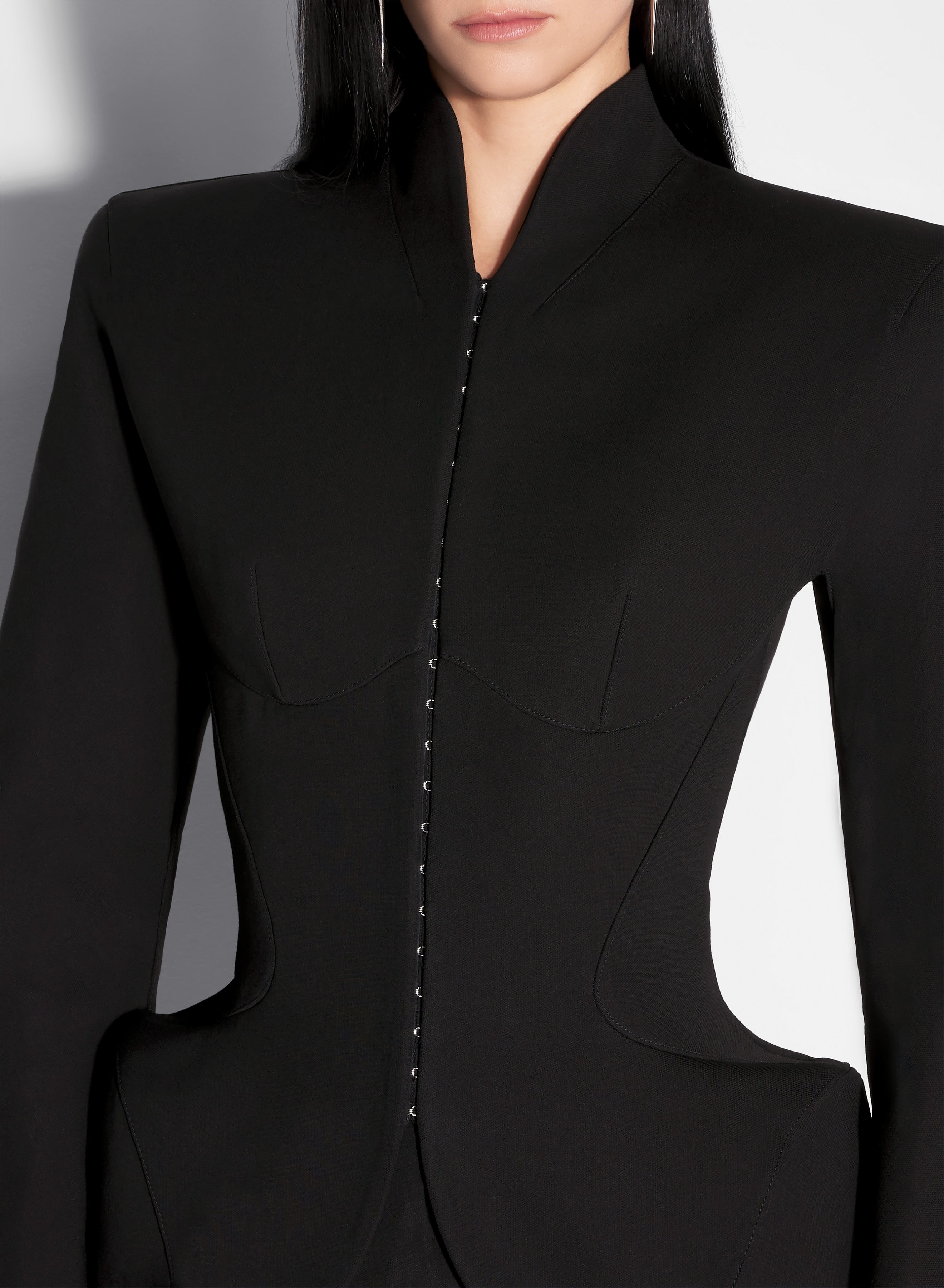 MUGLER black hook & eye sculptural jacket | REVERSIBLE