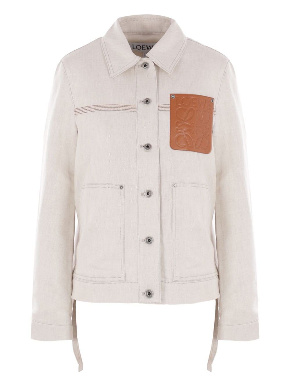 logo-patch denim jacket - 1