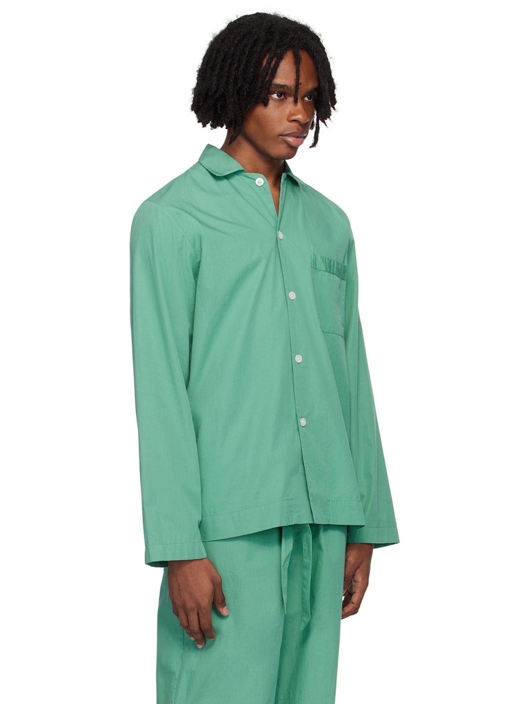 Green Long Sleeve Pyjama Shirt - 2