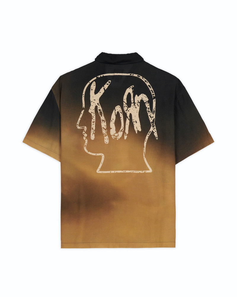 BRAIN DEAD Brain Dead x Korn Follow The Leader Button Up Shirt - Tan outlook