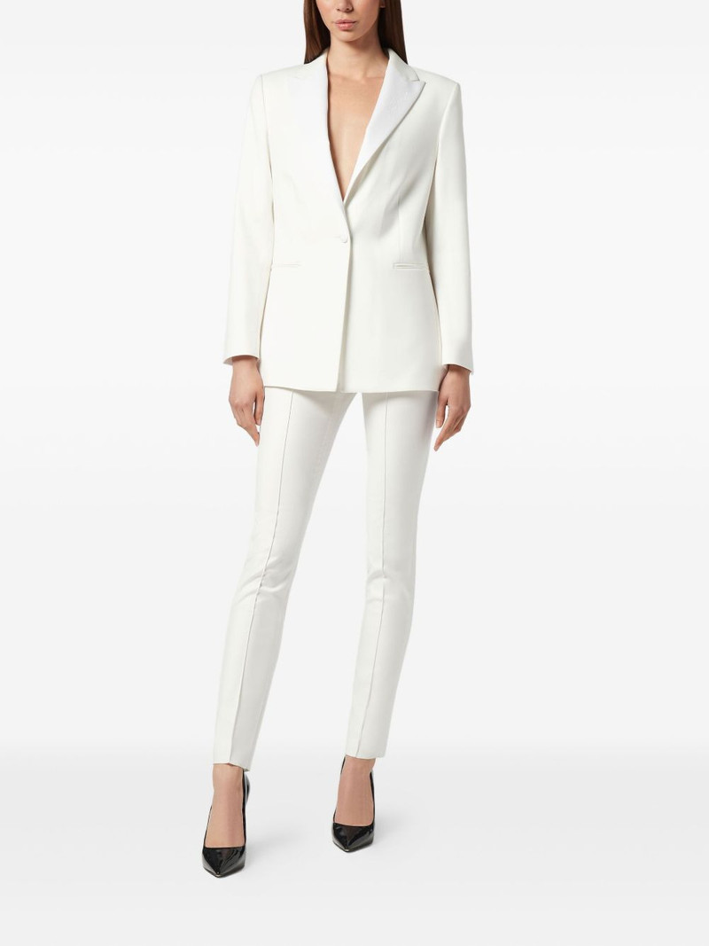 PHILIPP PLEIN satin-lapels embroidered blazer outlook