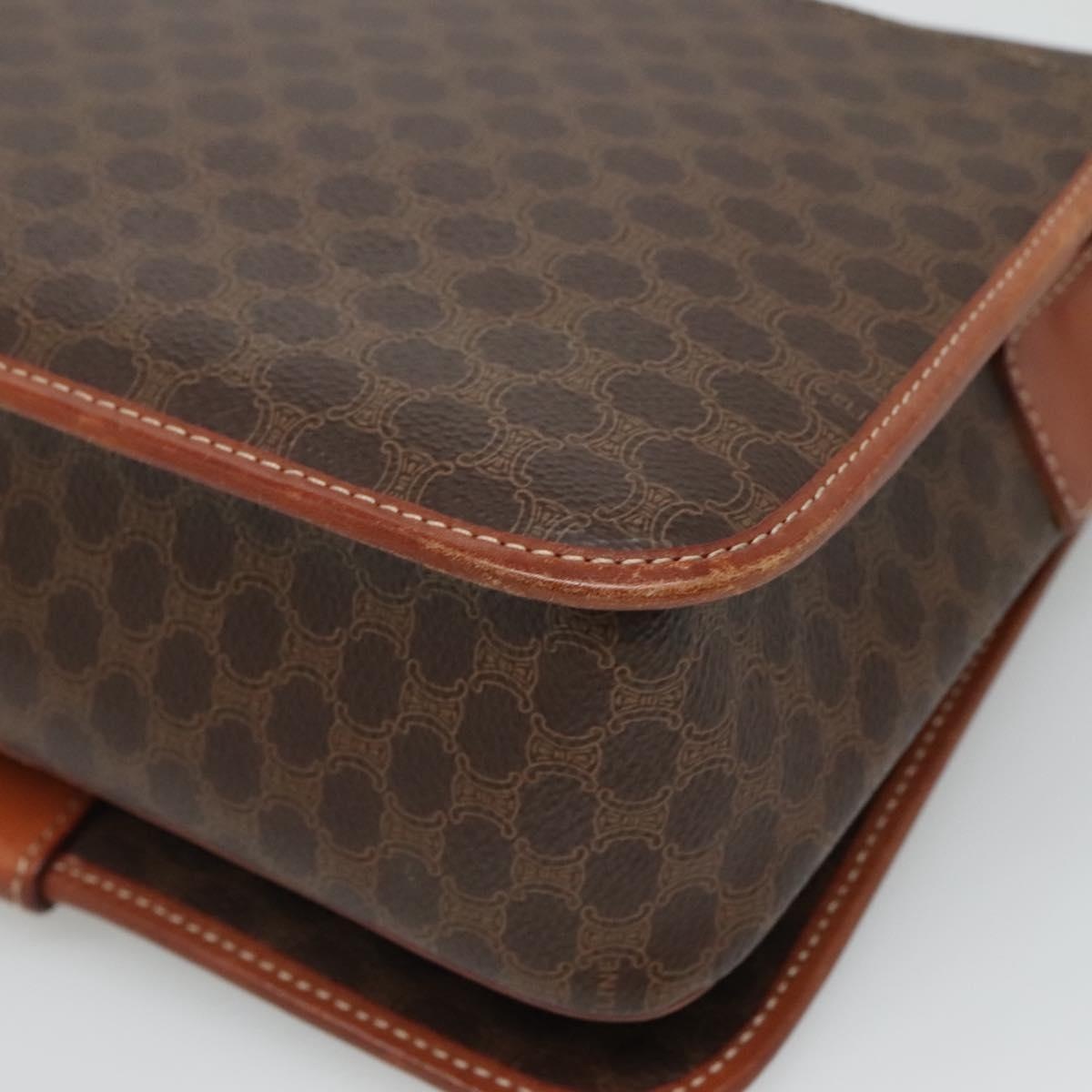 CELINE Macadam Canvas Shoulder Bag Pvc Leather Brown - 12