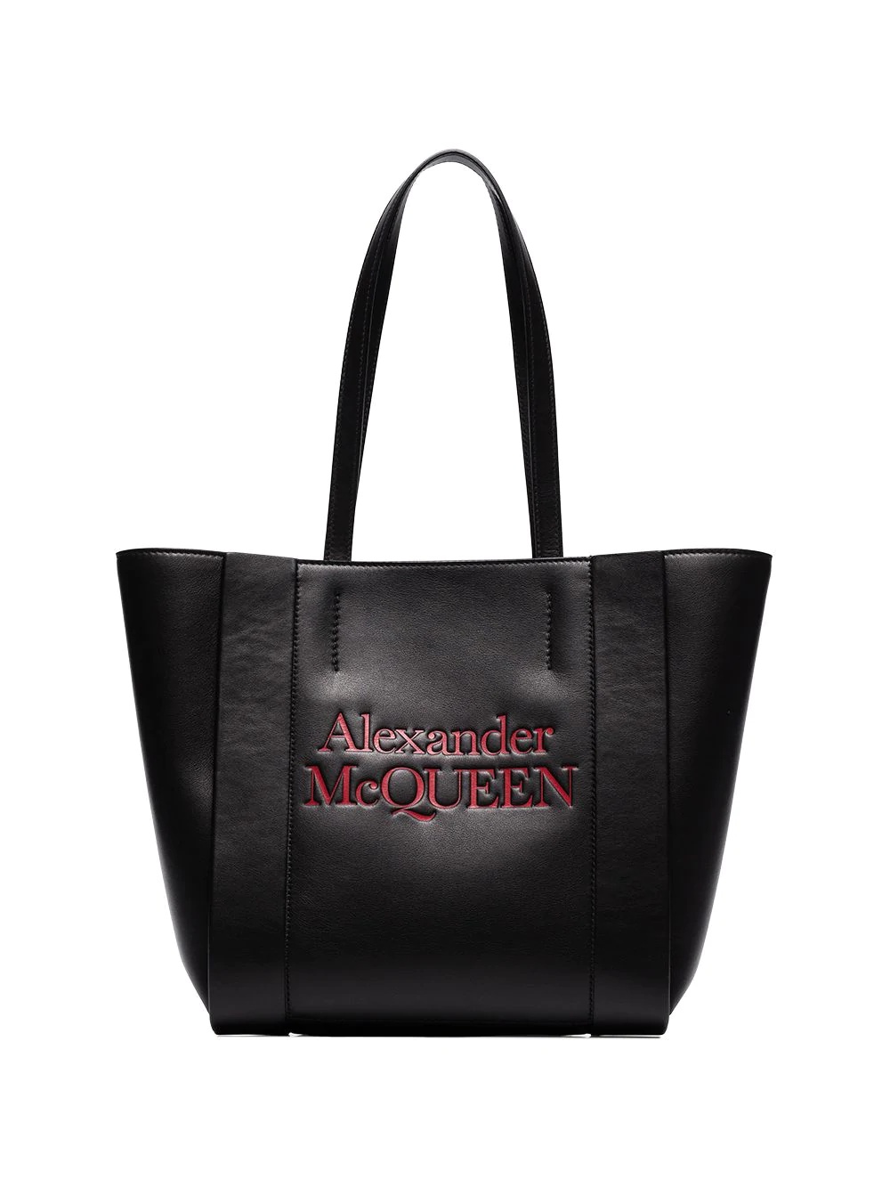 logo-print leather tote bag - 1