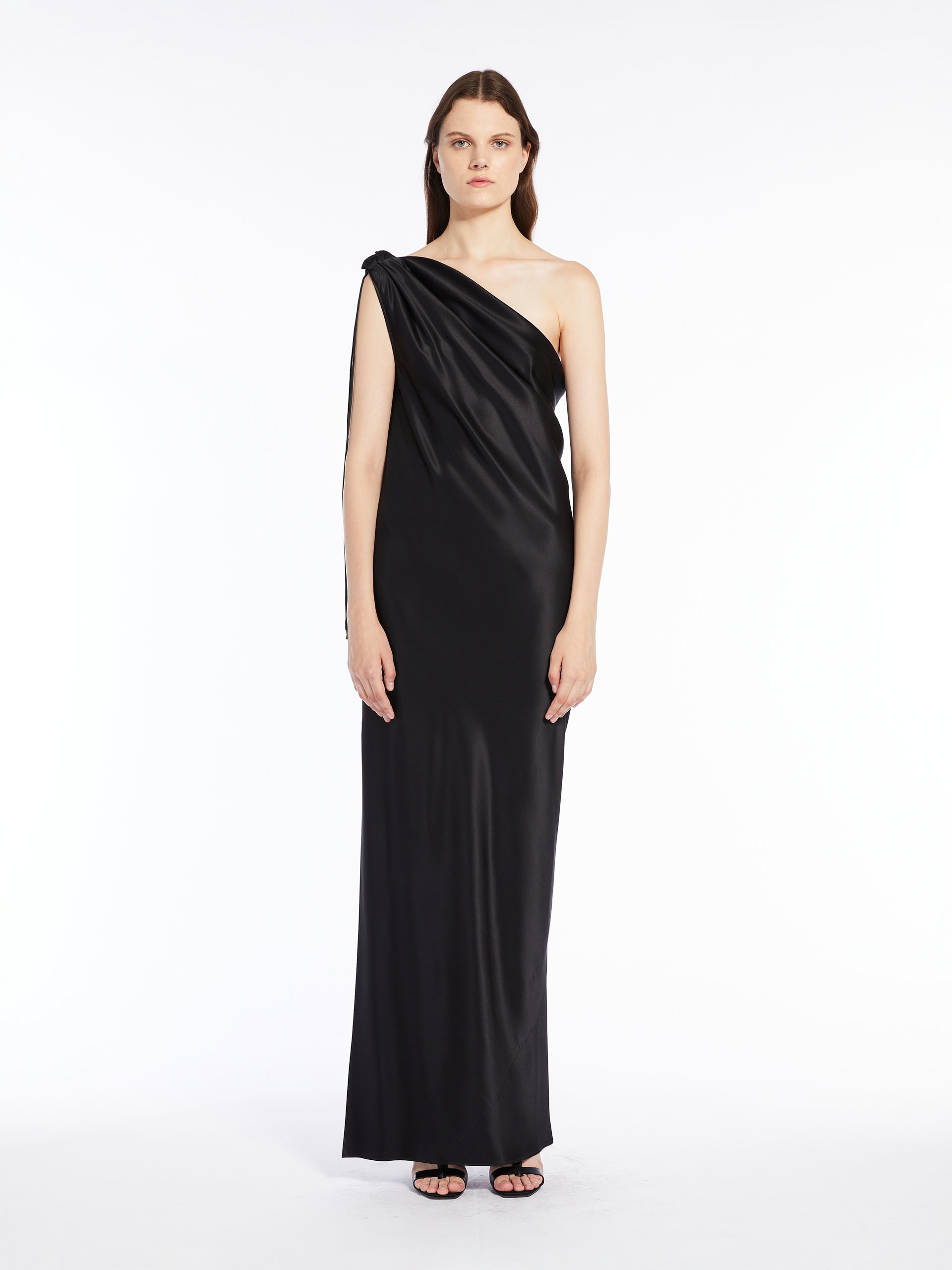 OPERA One-shoulder dress in silk satin - 3