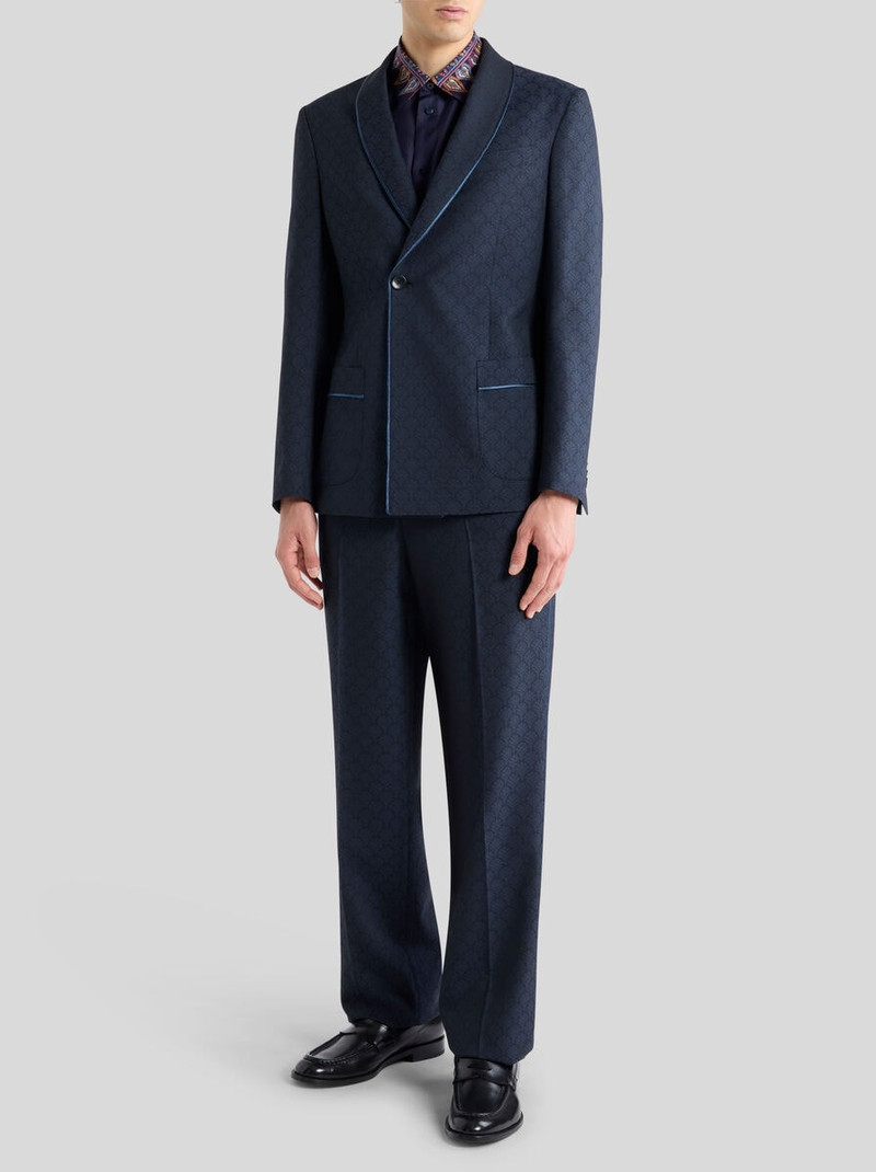 Etro SINGLE-BREASTED WOOL JACQUARD JACKET WITH SHAWL COLLAR AND MICRO PALM MOTIF outlook