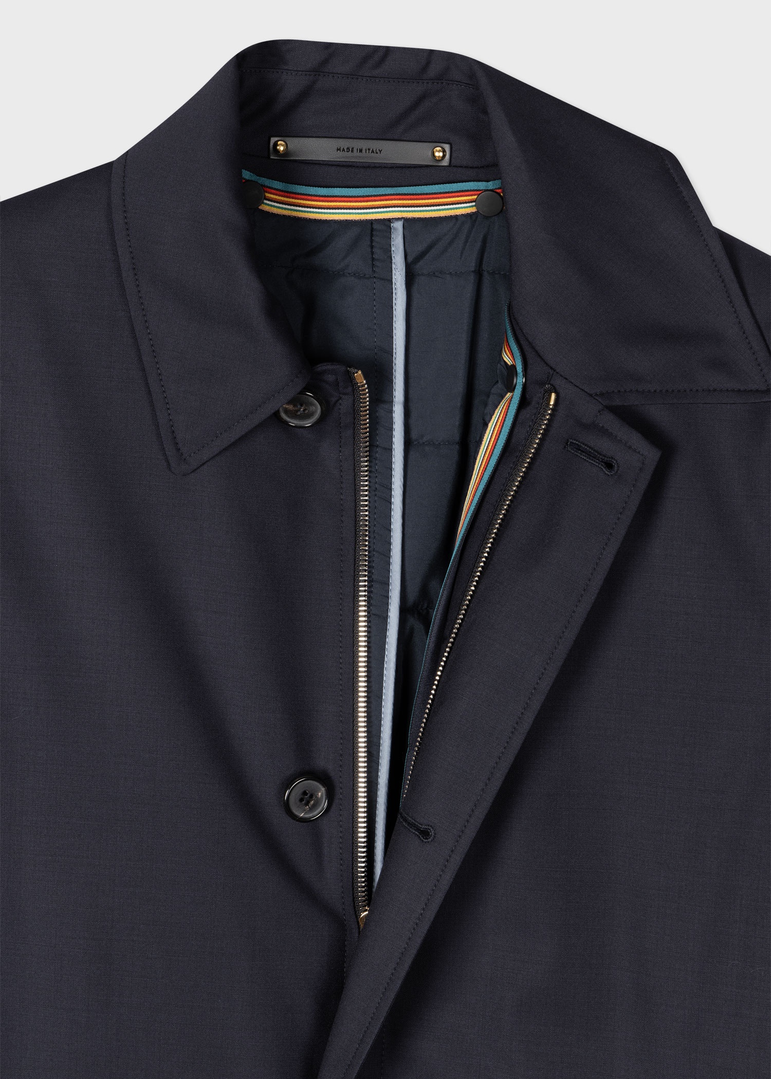 'Storm System' Wool Mac With Detachable Gilet - 5