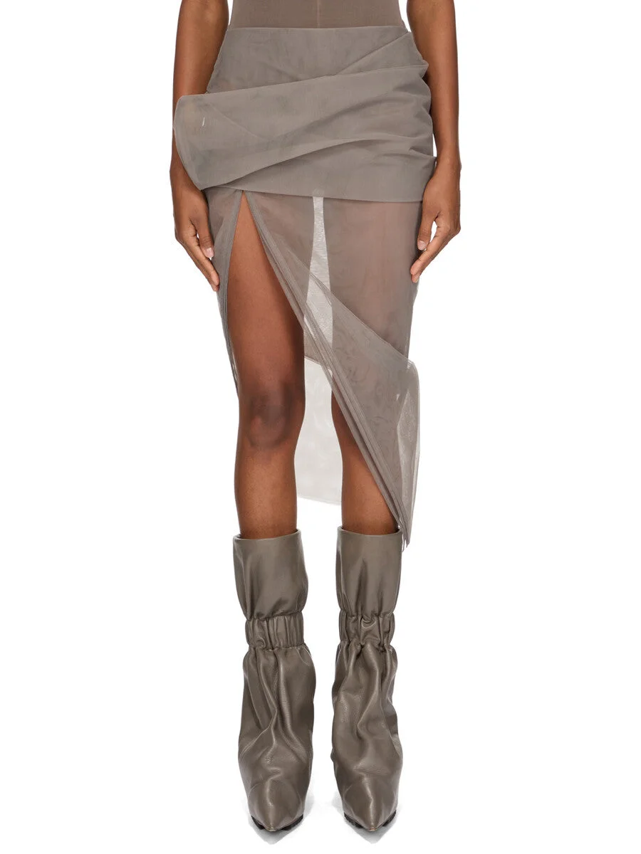 DRAPED CALF SKIRT - 1