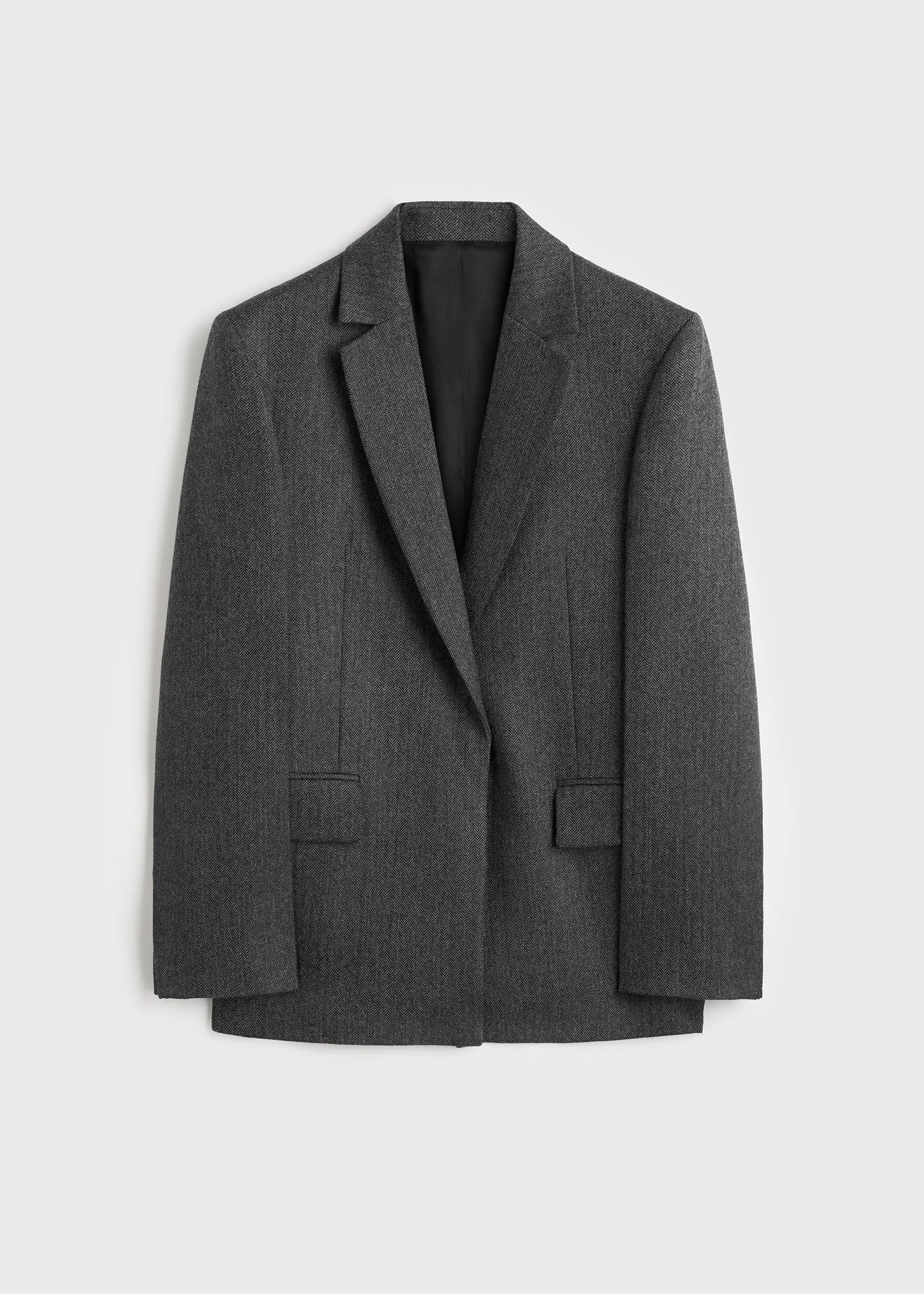 Herringbone blazer grey melange - 1