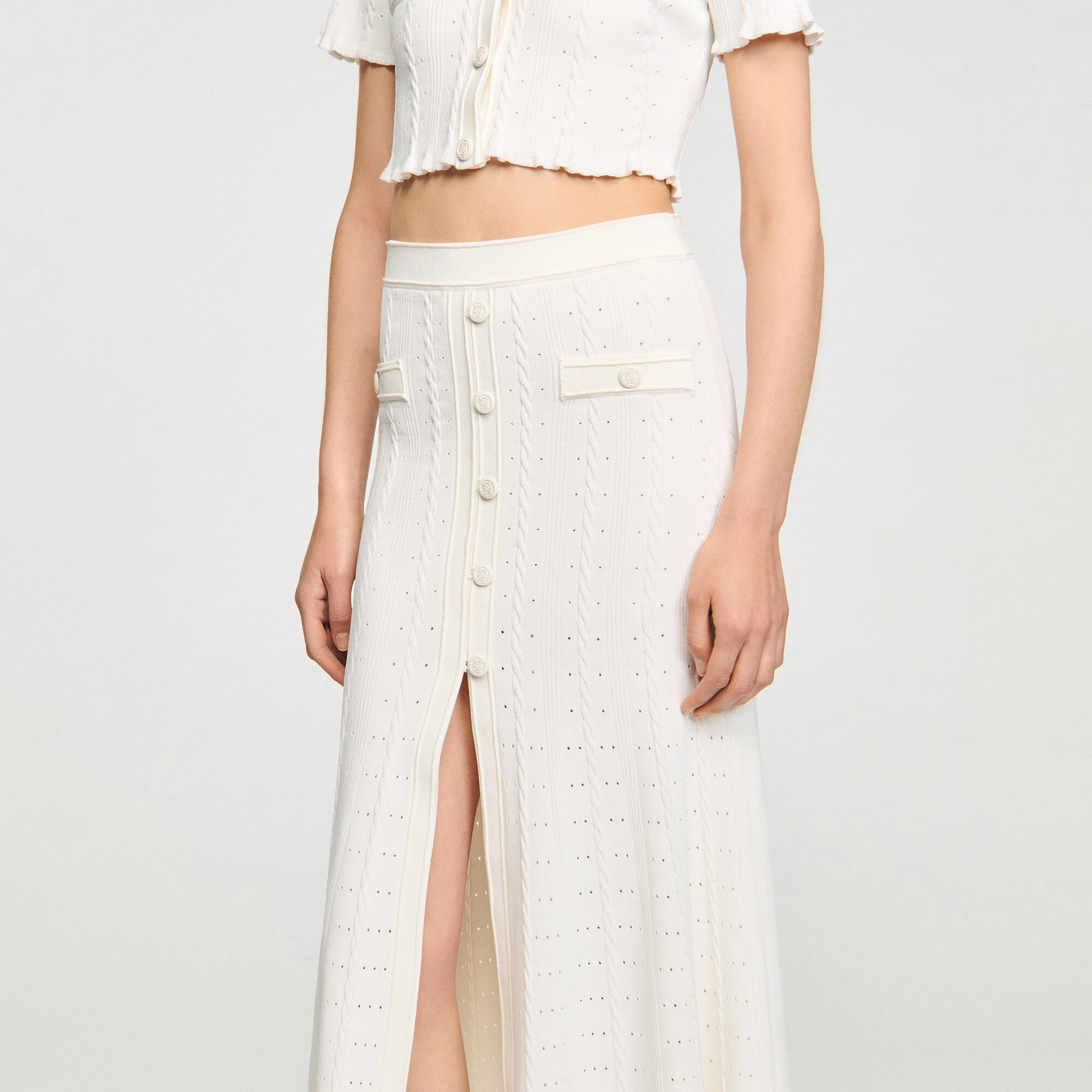 POINTELLE KNIT MIDI SKIRT - 3