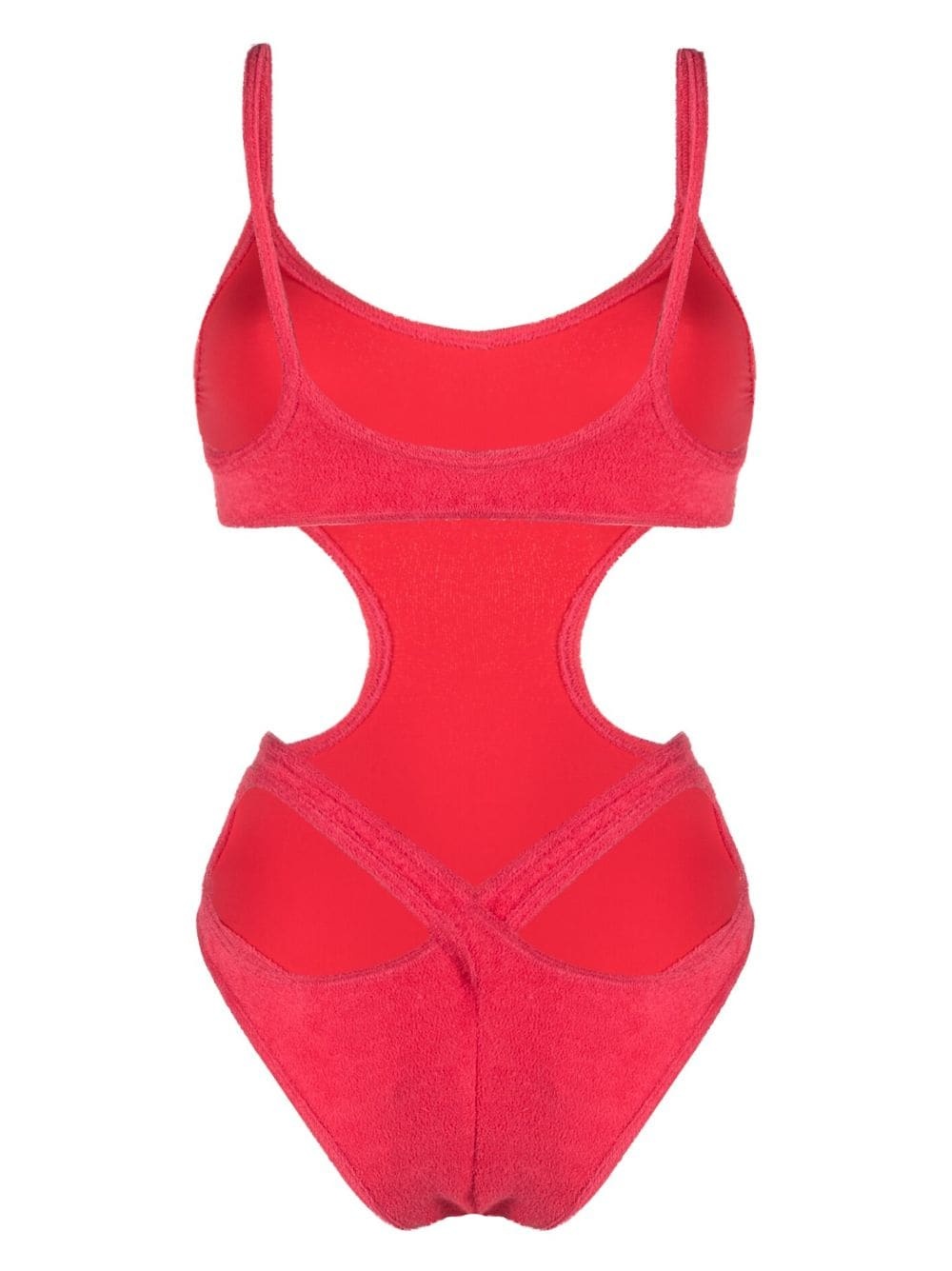 terry-cloth cut-out swimsuit - 2