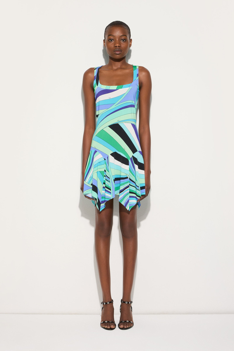 PUCCI IRIDE SQUARE NECKLINE MINI DRESS outlook