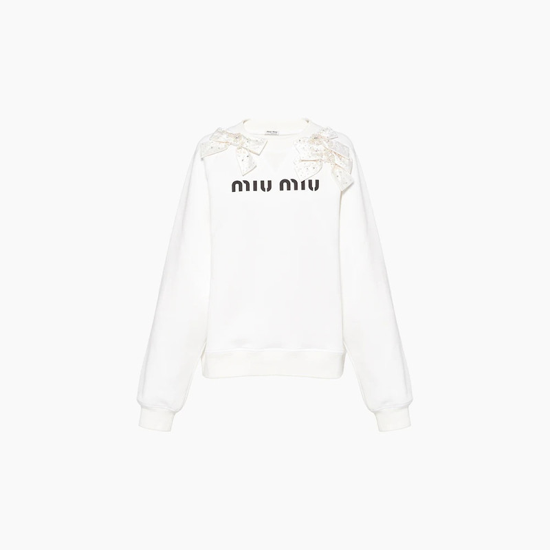 Embroidered cotton fleece sweatshirt - 1