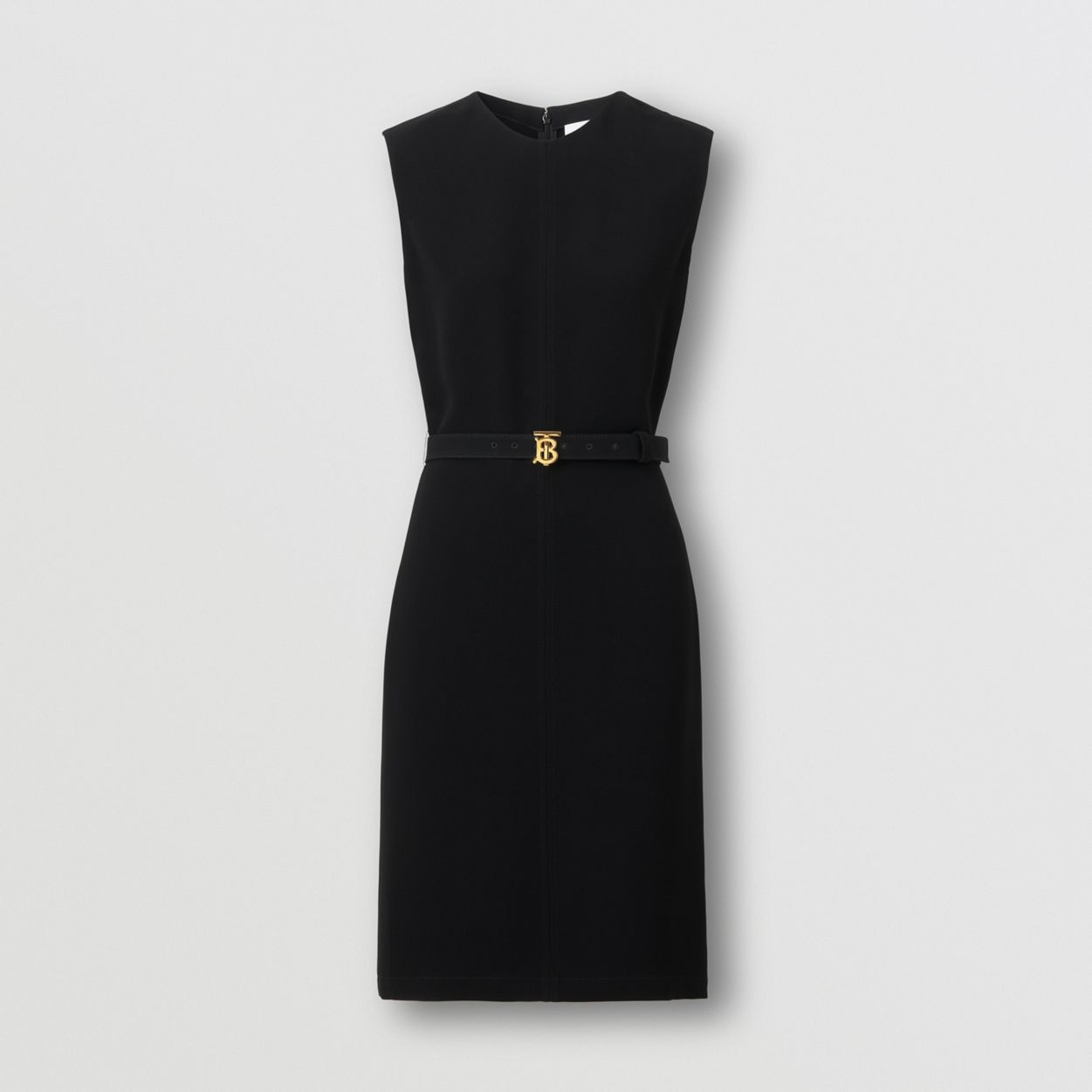 Sleeveless Monogram Motif Belted Dress - 1