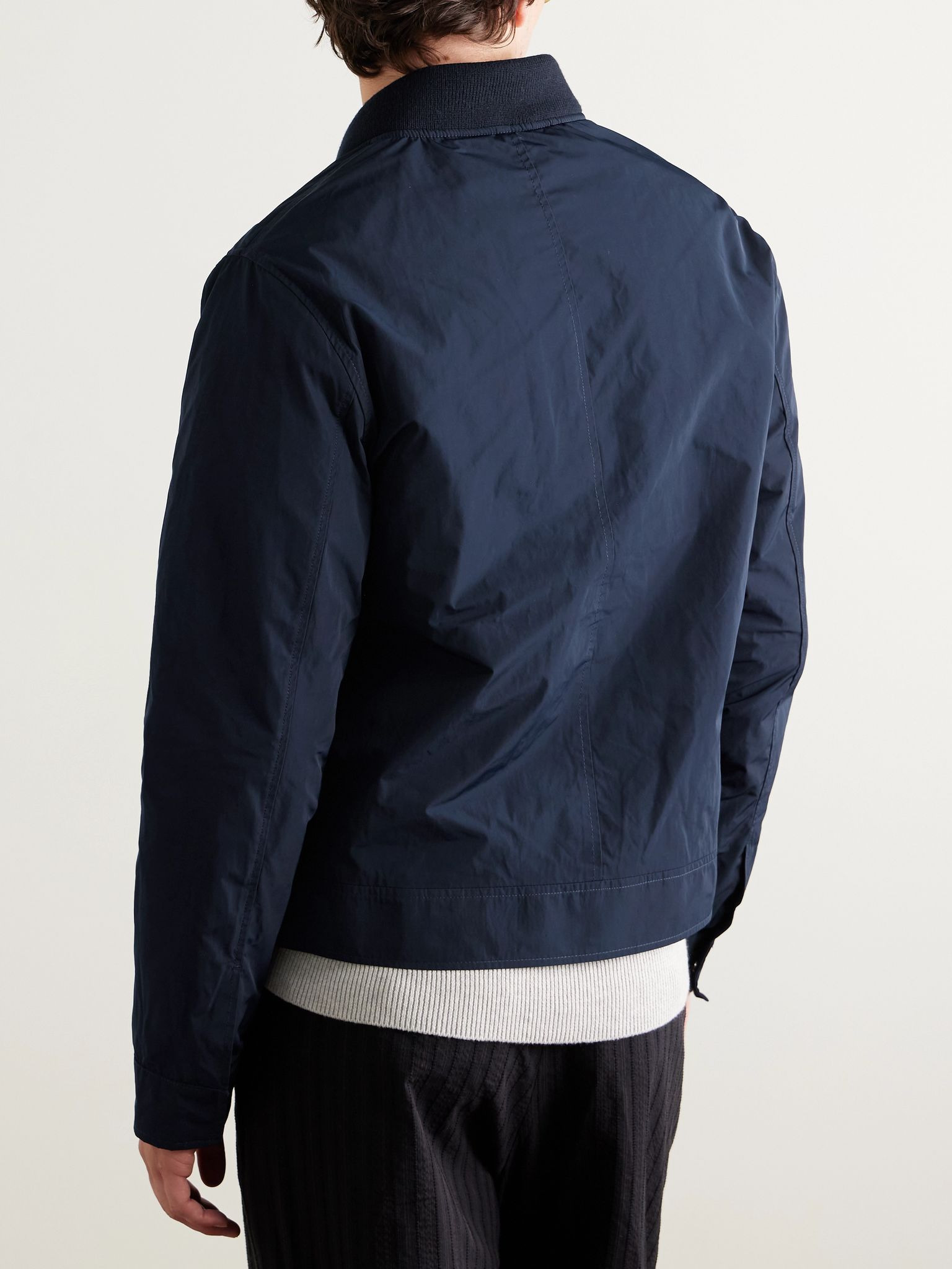 Nathane Shell Bomber Jacket Navy - 3