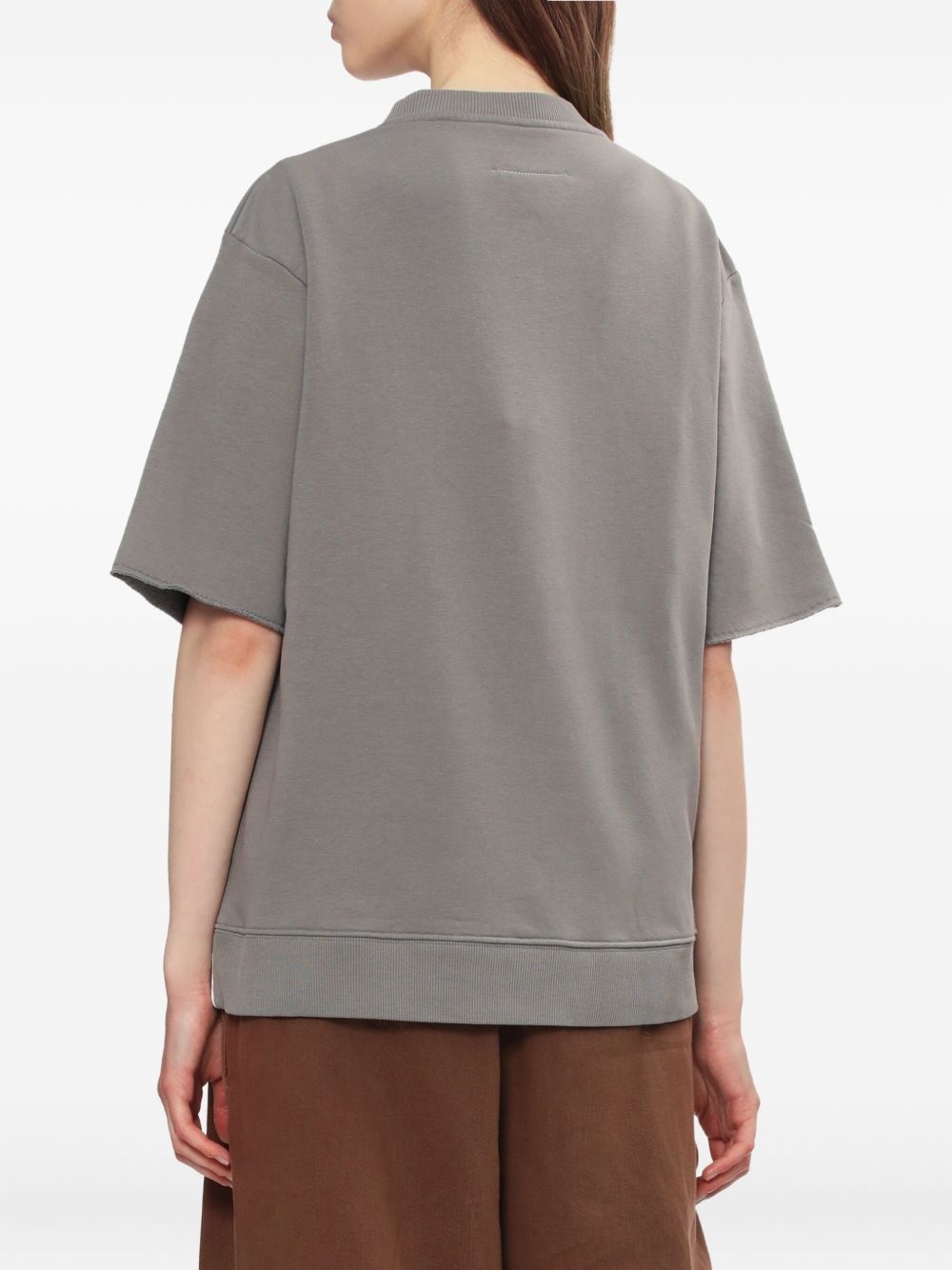 raw-edge short-sleeve top - 4