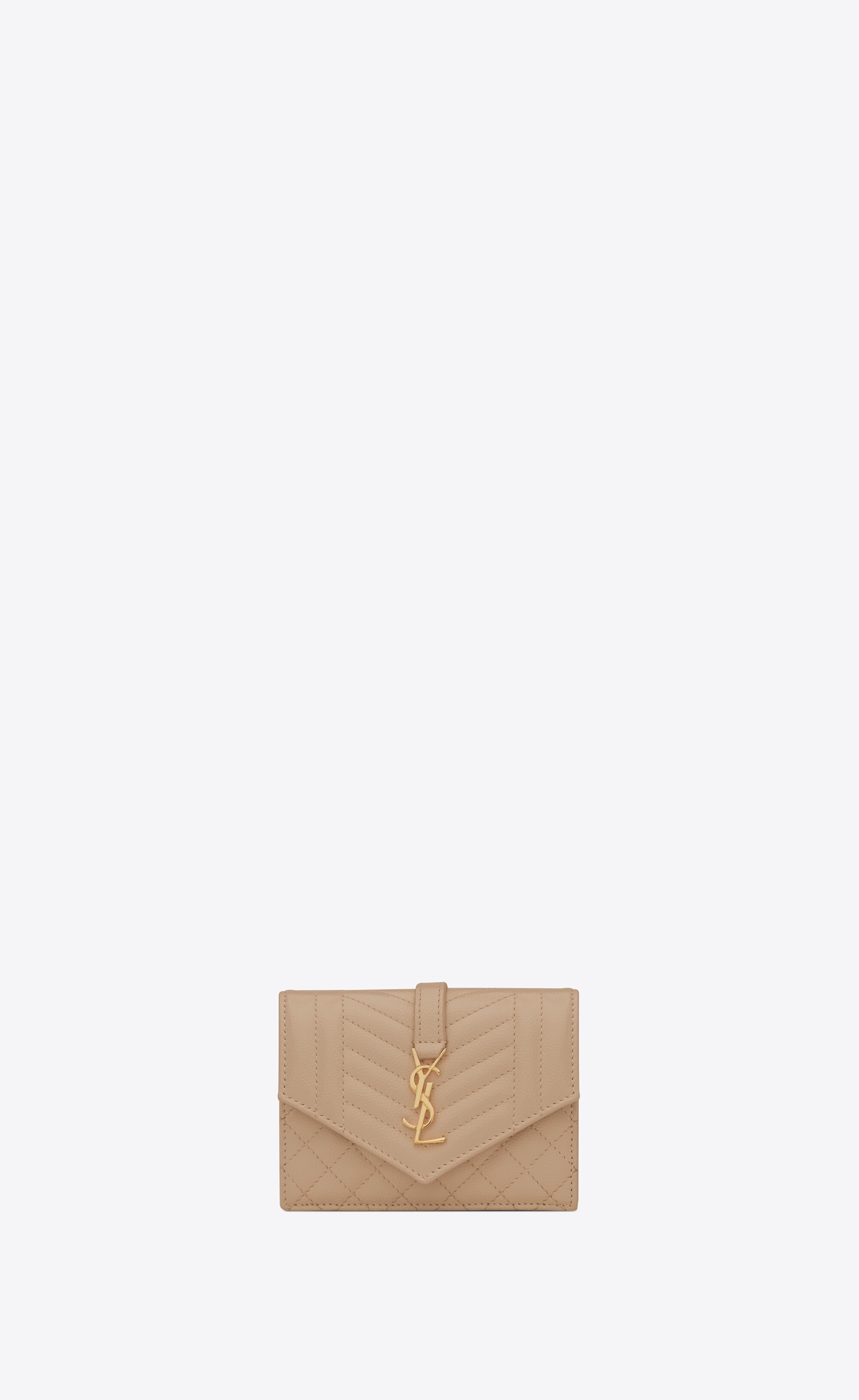 envelope flap card case in mix matelassé grain de poudre embossed leather - 1