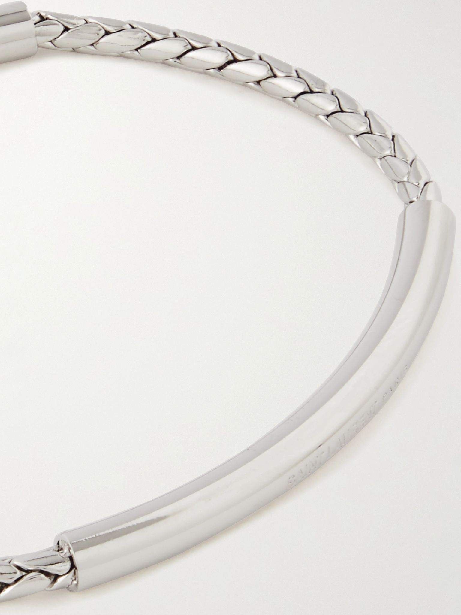 Logo-Engraved Silver-Tone Chain Bracelet Silver - 4