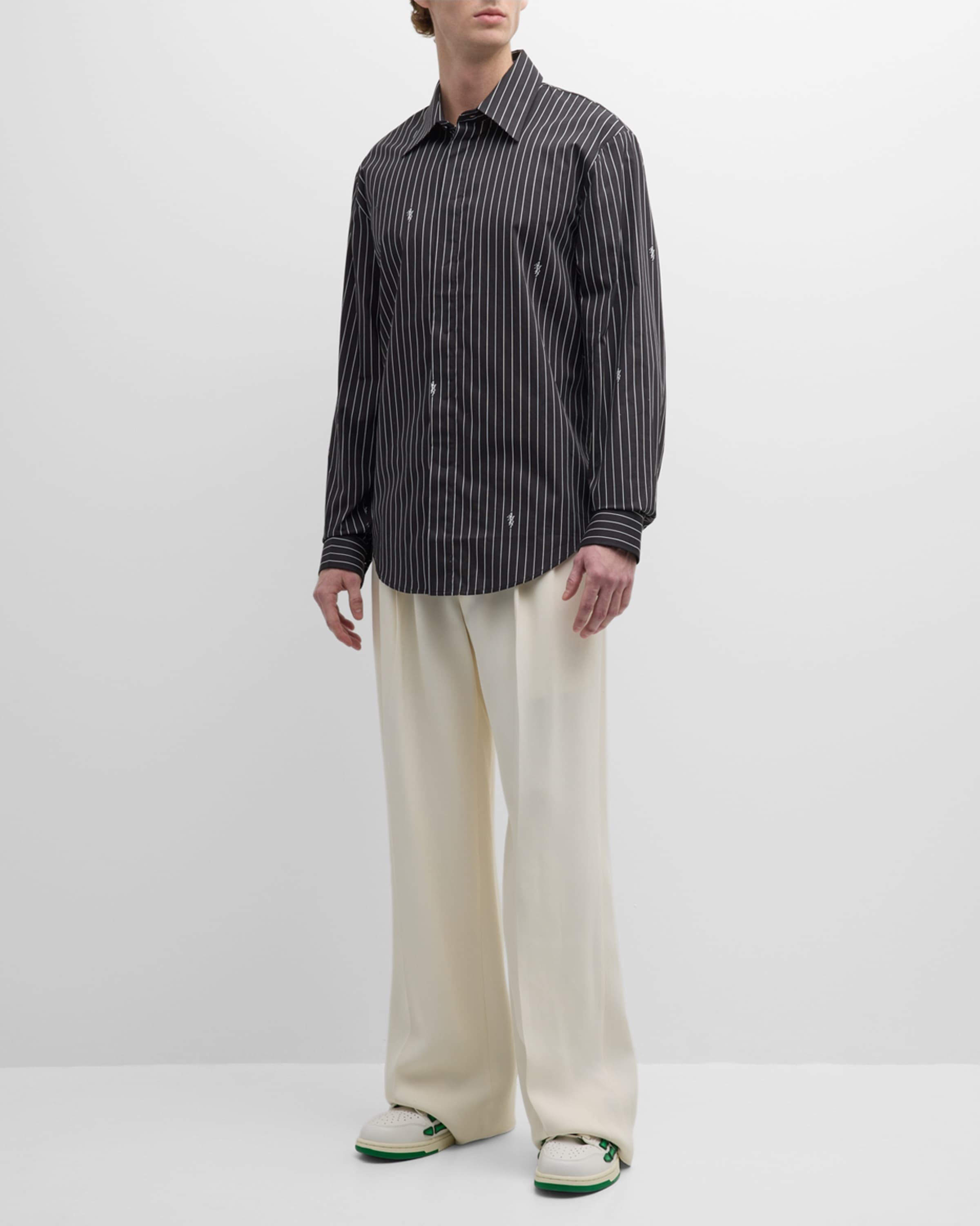 Men's Pinstripe Button-Down Shirt - 5