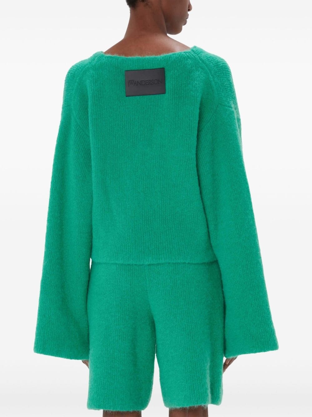 logo-appliqué V-neck cardigan - 4