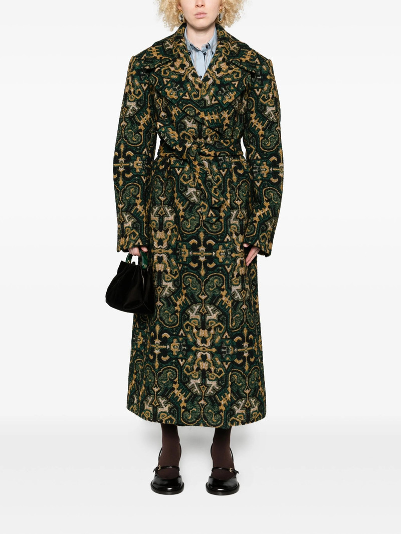 Dries Van Noten Dries Van Noten Belted Patterned Coat outlook