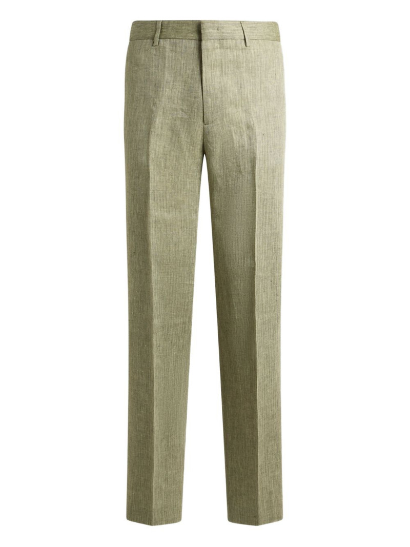 chevron-motif straight-leg trousers 1