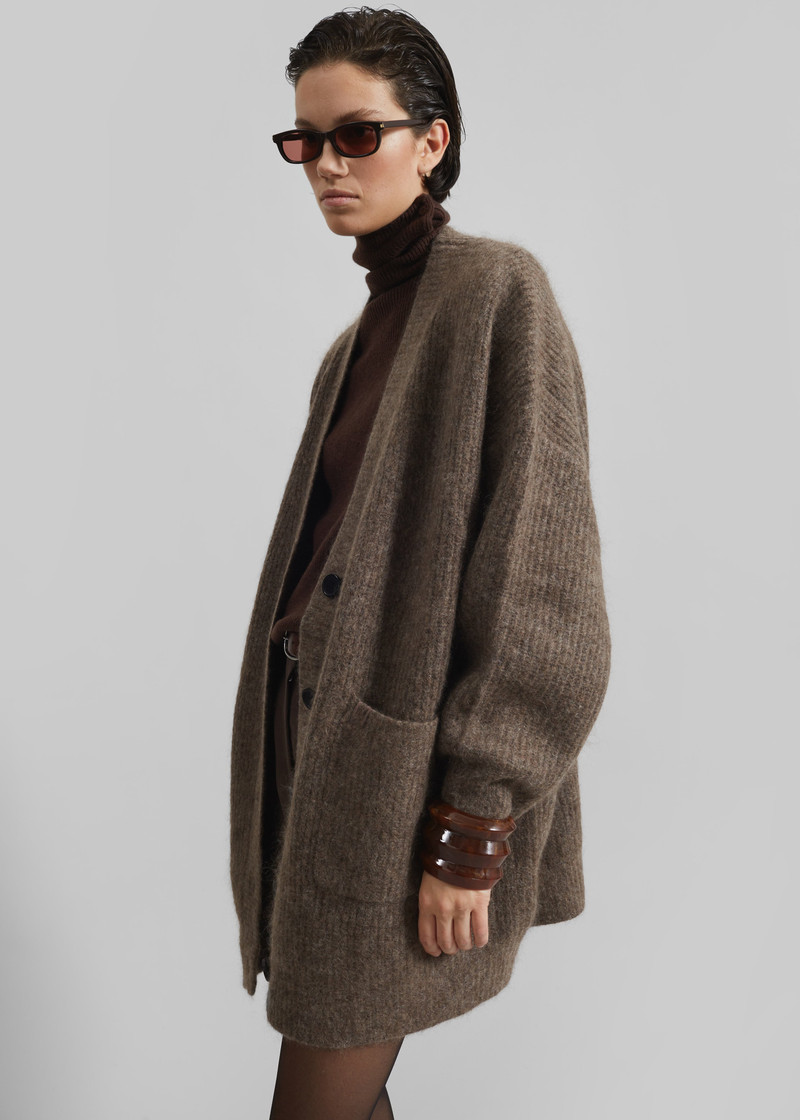 Ruhr Oversized Mohair Cardigan - Brown 6