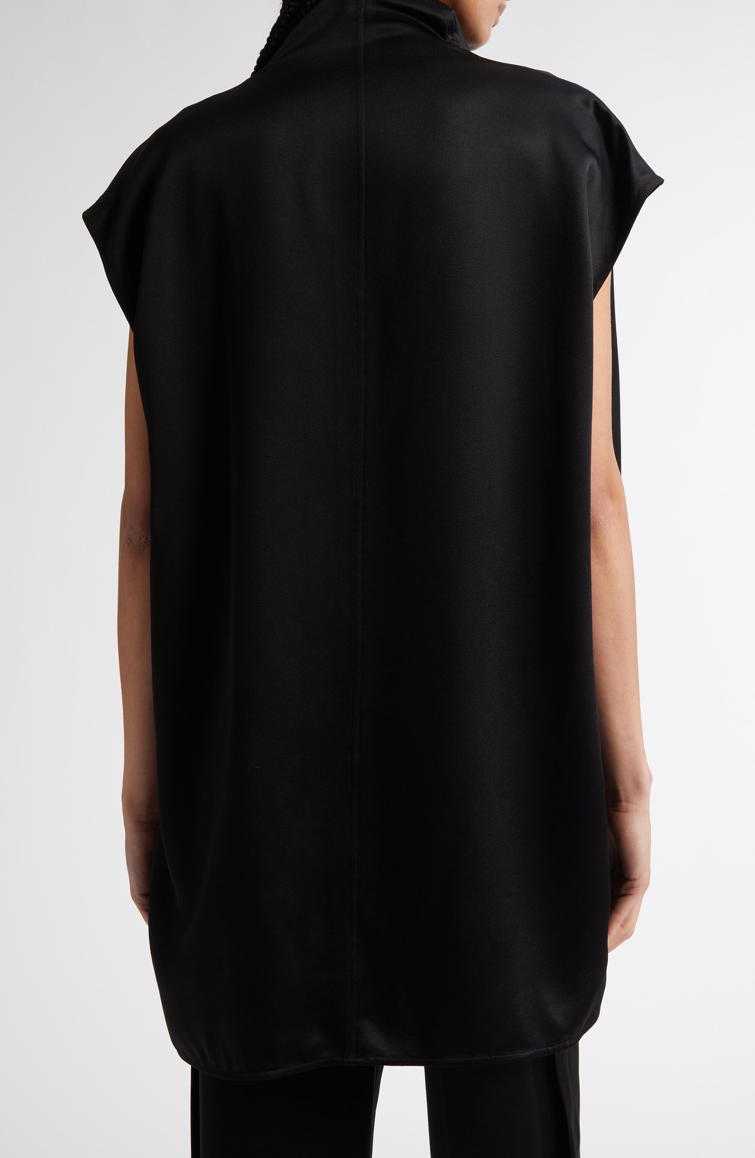 TOTEME Sleeveless Funnel Neck Top in Black at Nordstrom - 3