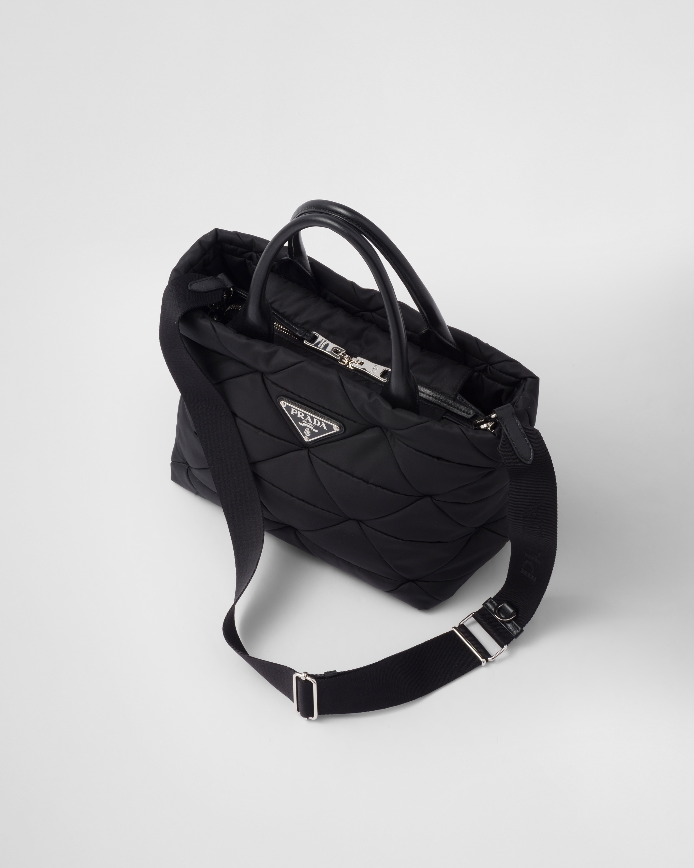 Prada Padded Re-Nylon Tote Bag, Women, Black