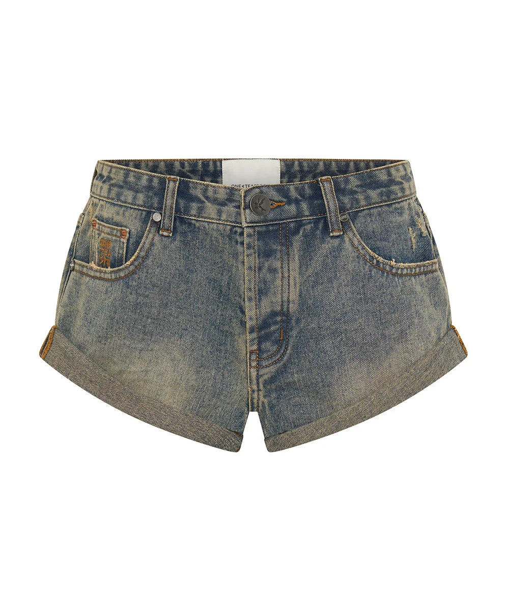 Bandits Low Waist Denim Shorts - Old Blue - 1