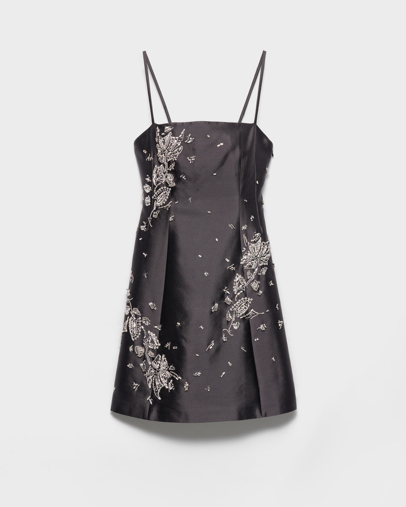 Embroidered silk and wool mini-dress 1