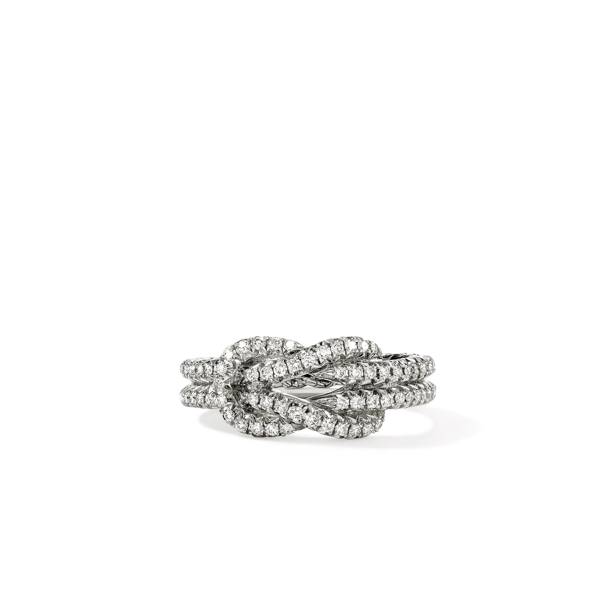 Love Knot Ring, Sterling Silver, Diamonds - 1