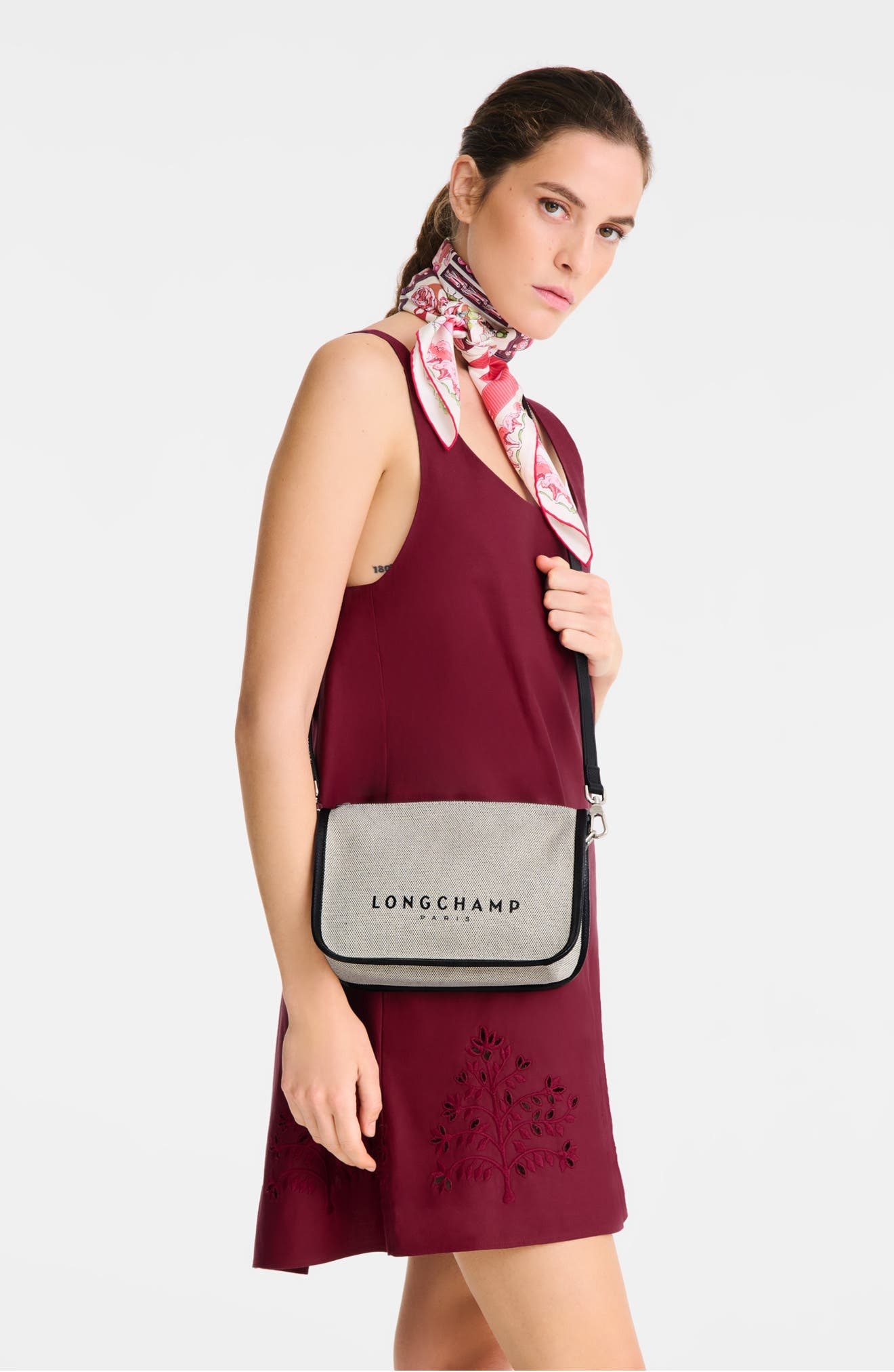 Longchamp Essential Toile East/West Crossbody Bag in Ecru at Nordstrom - 2
