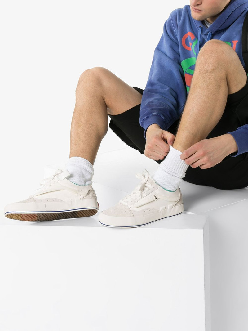 Vans White Old Skool Rework suede low-top sneakers outlook