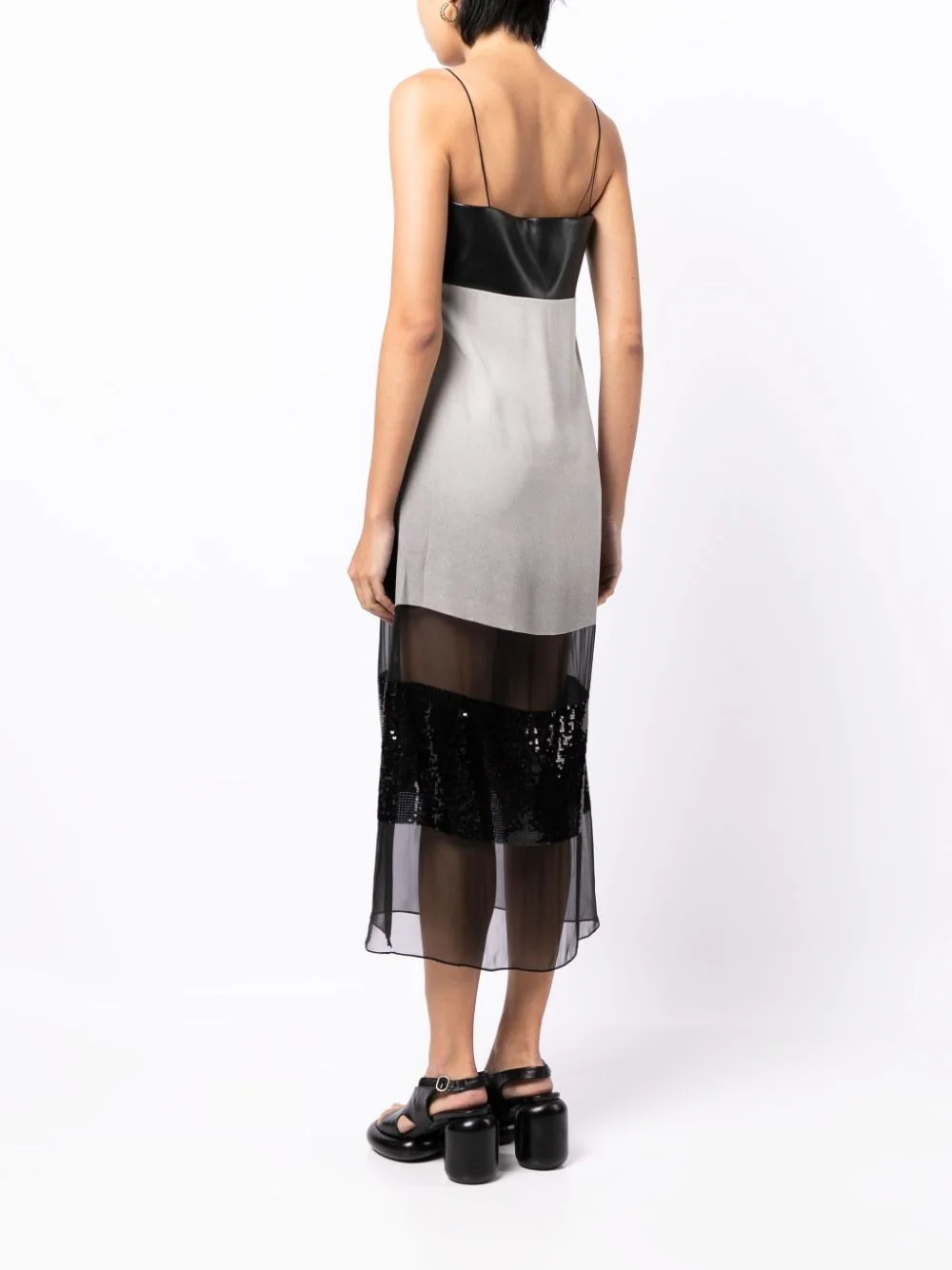 Photographic Print Sequin Slip Dress - 4