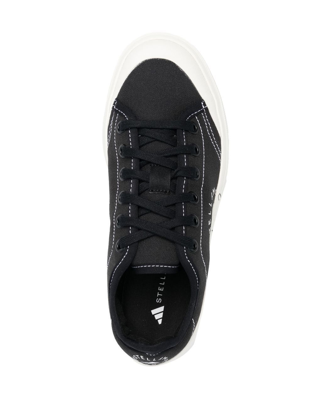 logo print lace-up sneakers - 4