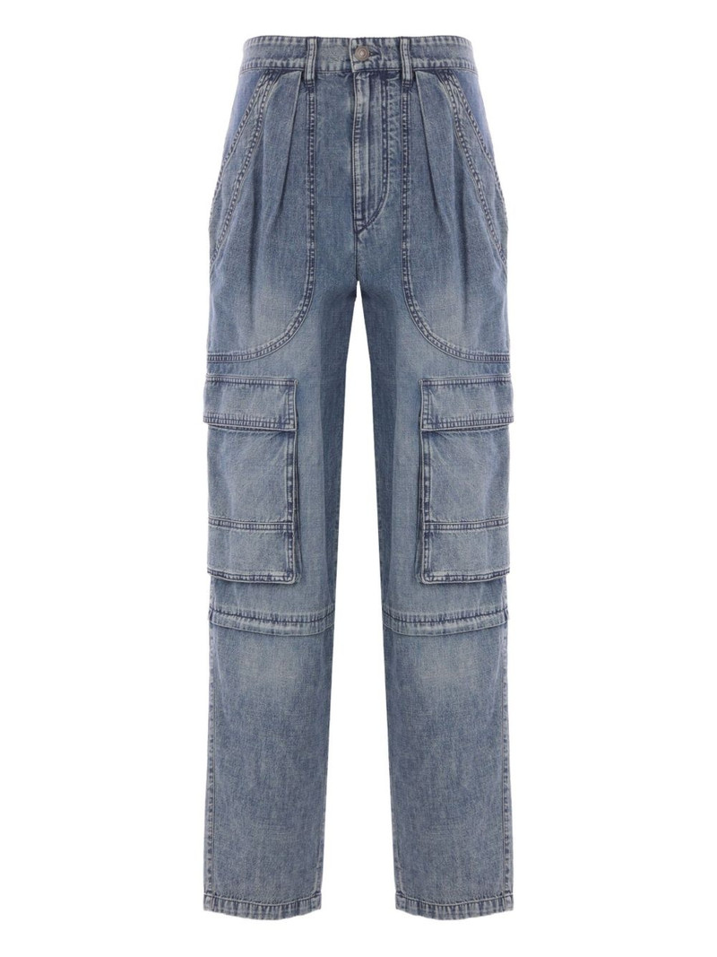 pleat-pocket cargo jeans 1