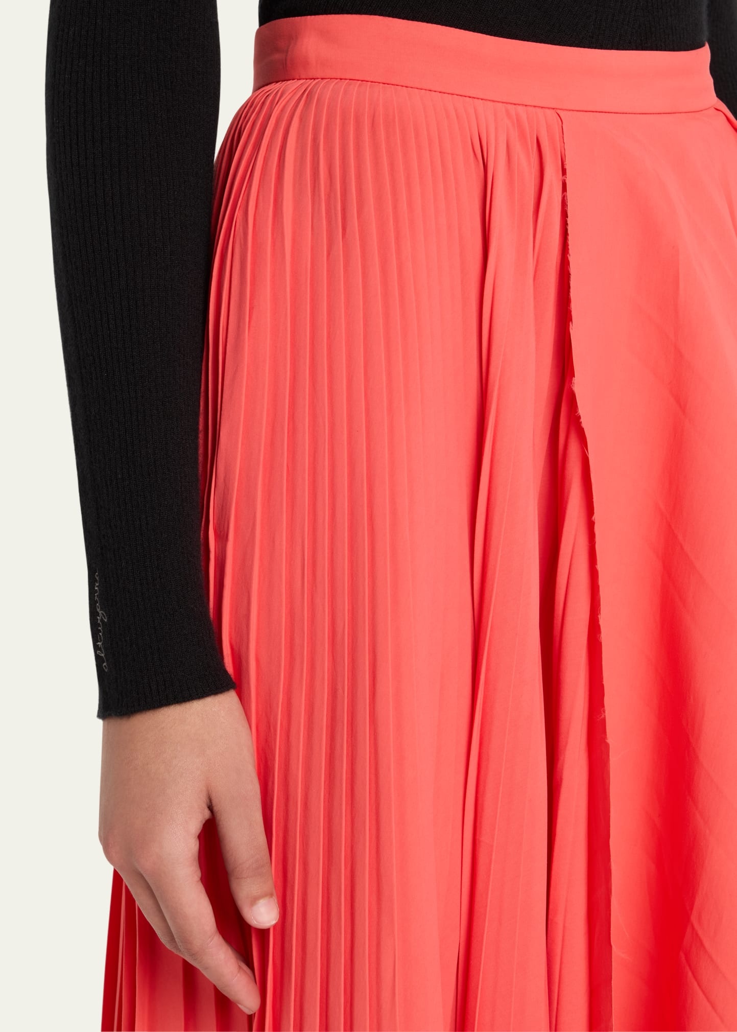 Pleated Asymmetric Draped Midi Skirt - 5