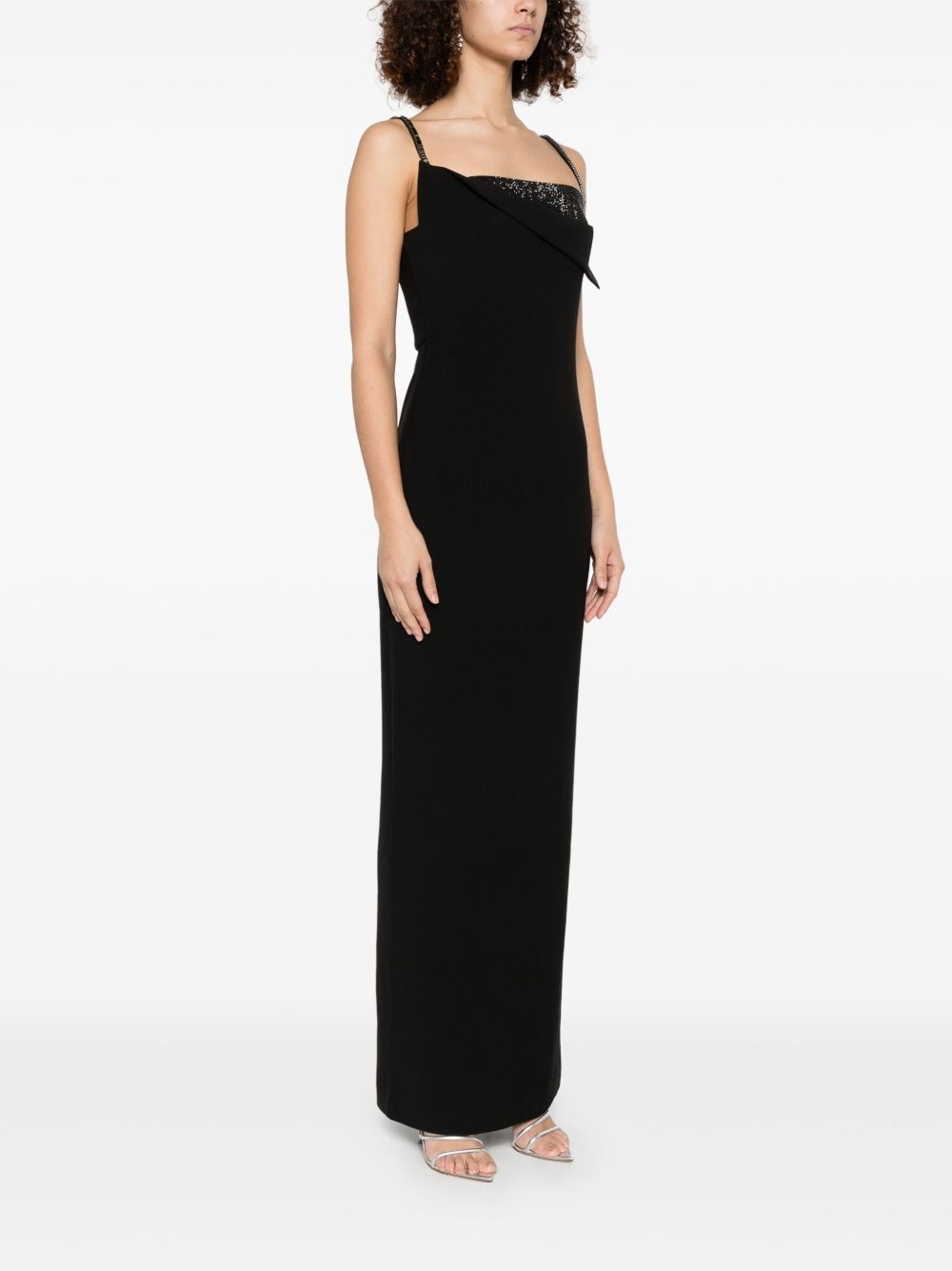 embellished crepe gown - 3