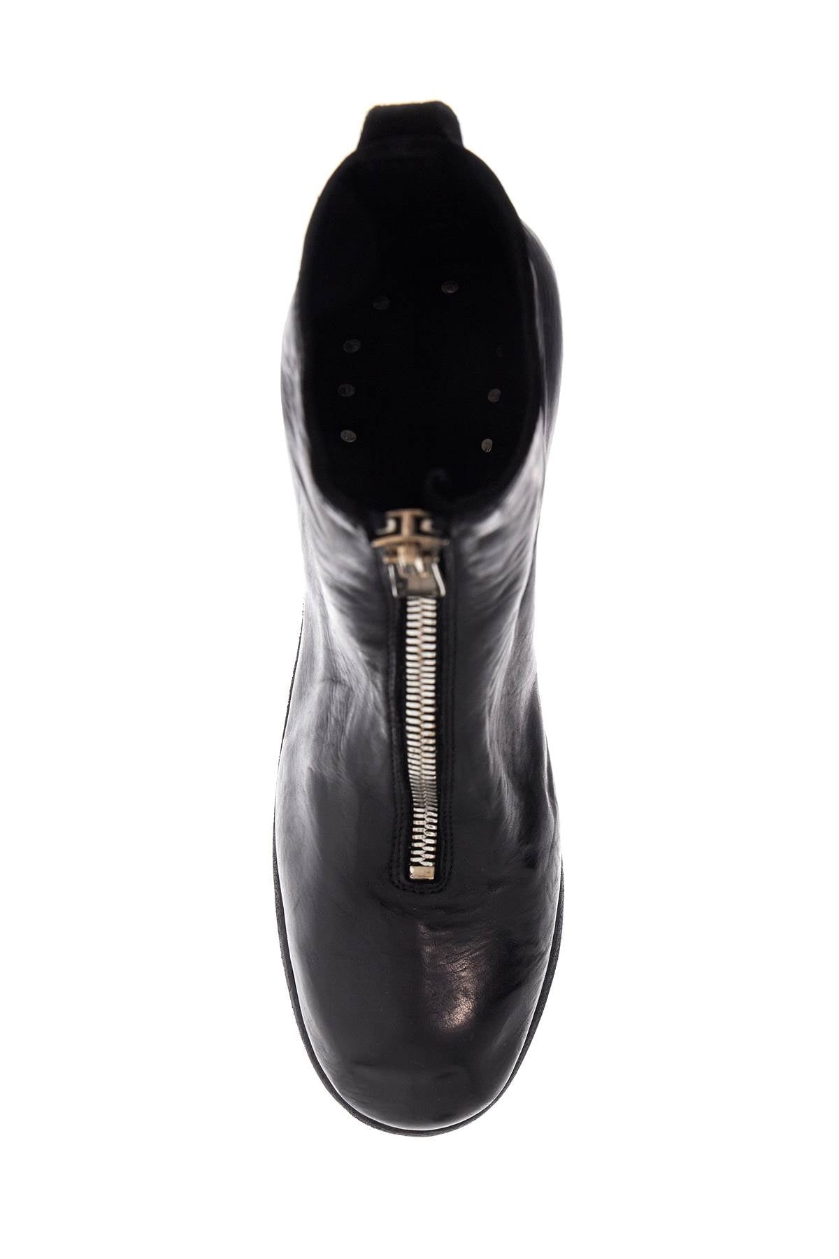 Guidi Unisex Leather Boots In Black Horse And Calfskin With Metal Zip Women - 2