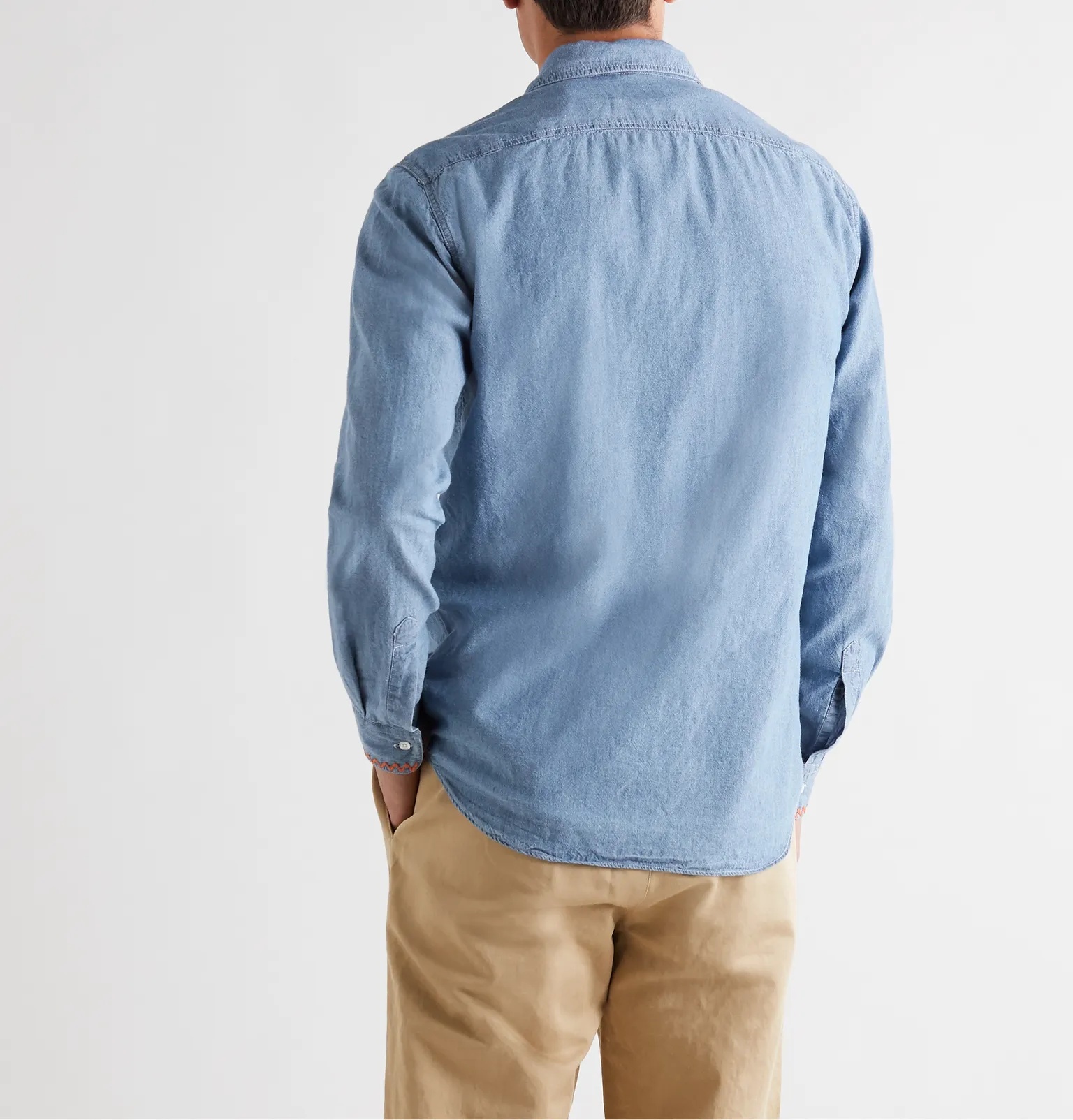 Embroidered Cotton-Chambray Shirt - 4